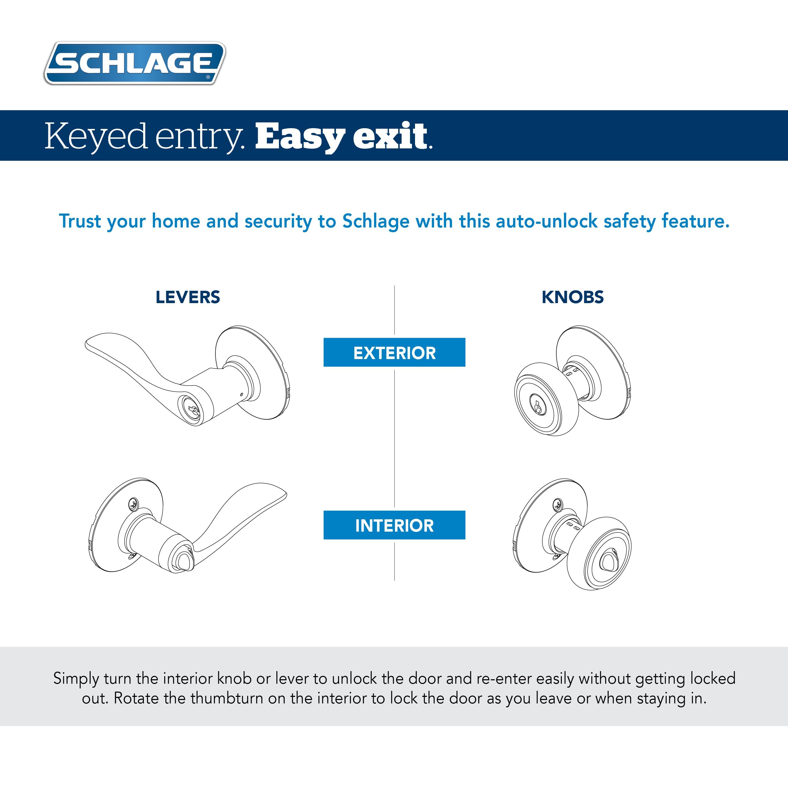 Delfayo Lever Keyed Entry Lock