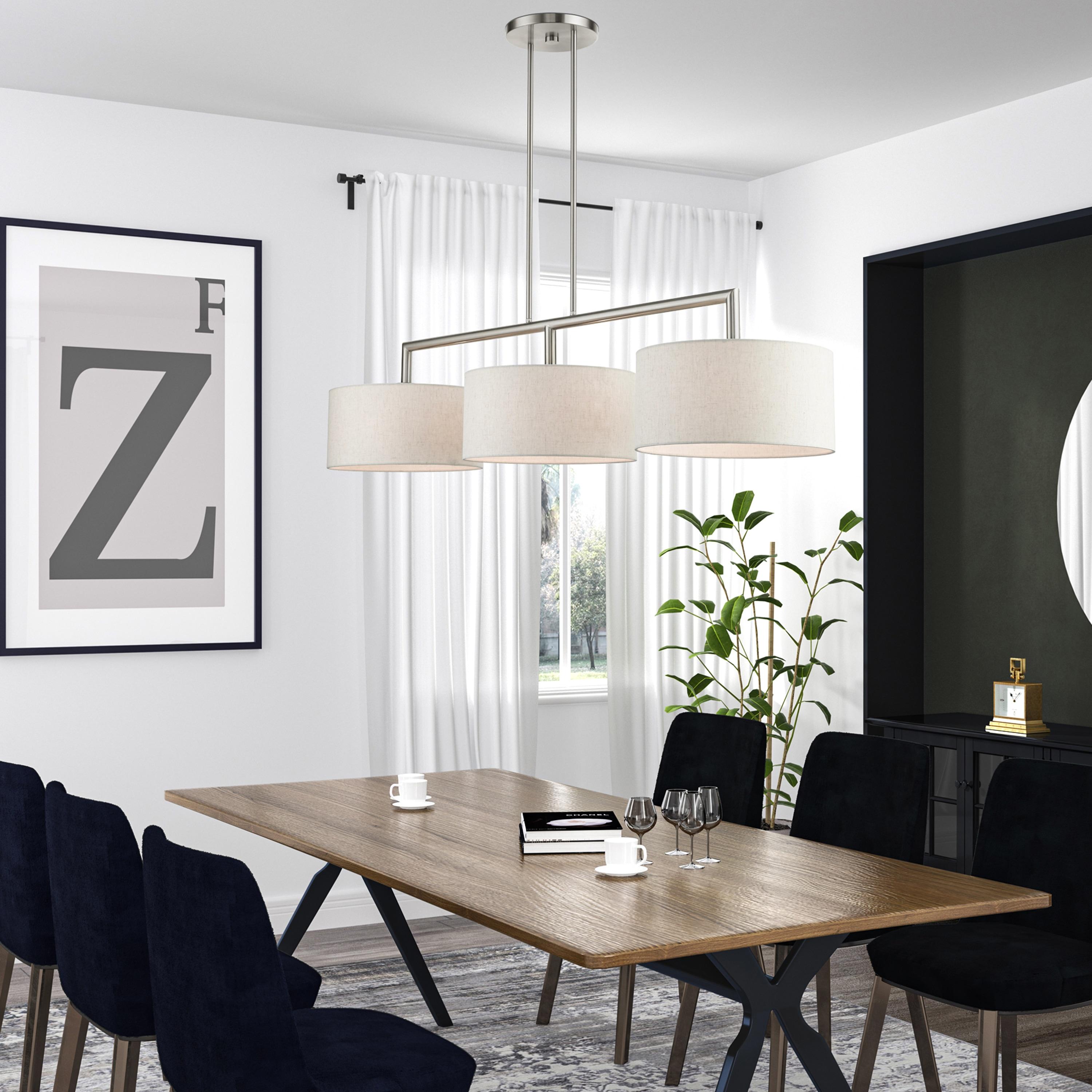 Livex Lighting Meridian 3 - Light Chandelier in  Brushed Nickel