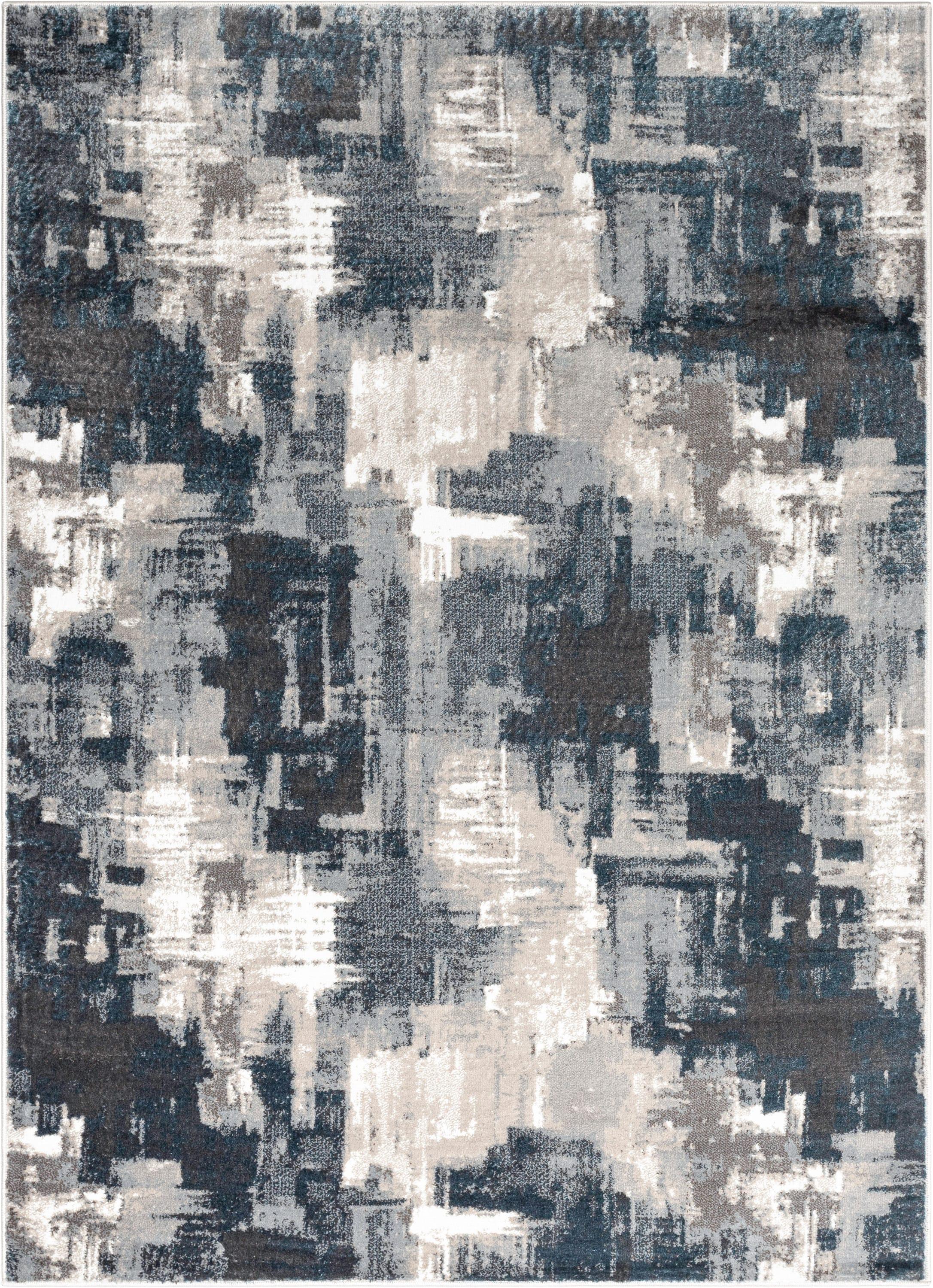 Verity Lilith Modern Abstract Grey Blue Rug