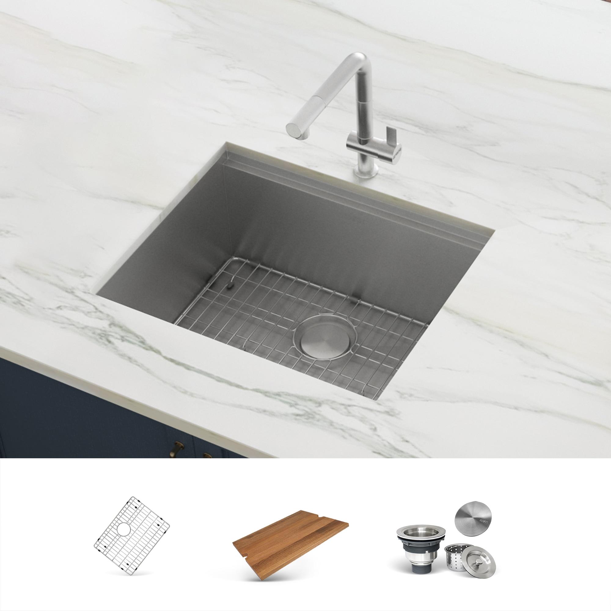Ruvati RVH8308 Ruvati Workstation Undermount 16 Gauge Stainless Steel Kitchen Sink Single Bowl