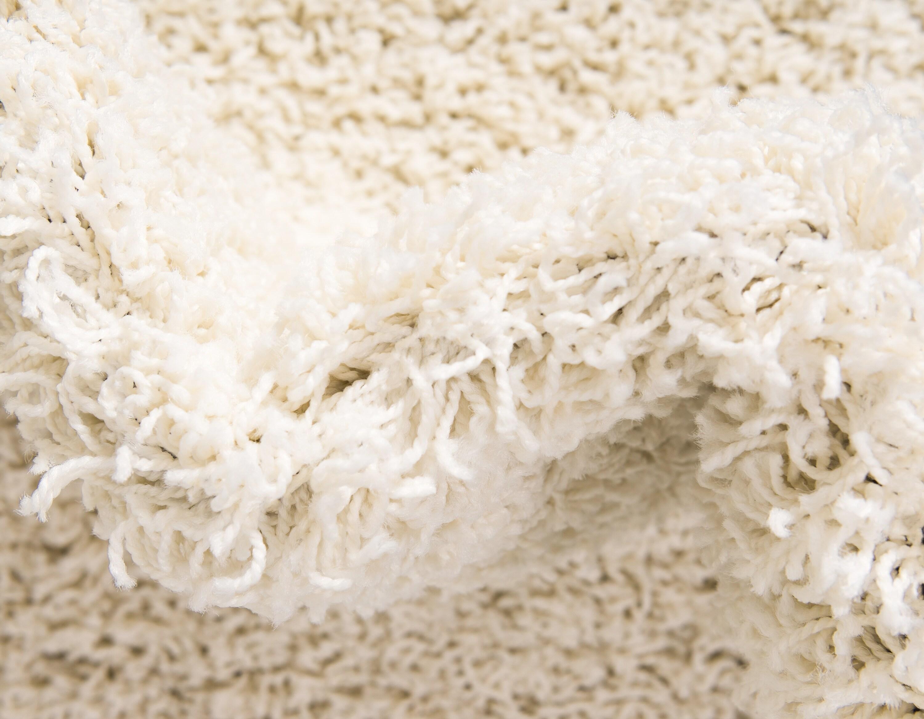 Unique Loom 3' 3 x 5' 3 Solid Shag Pure Ivory Area Rug