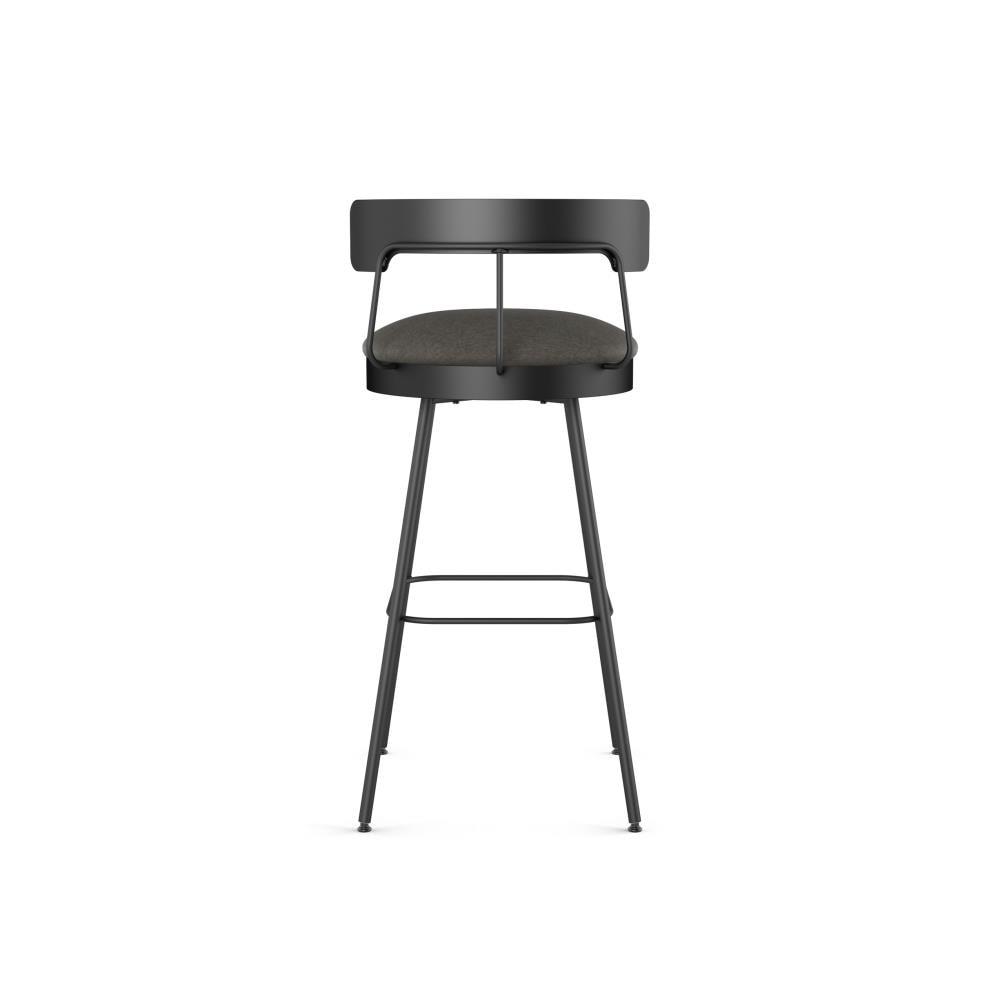 Monza Swivel Counter Height Barstool Dark Gray - Amisco: Upholstered, Metal Frame, 300 lbs Capacity