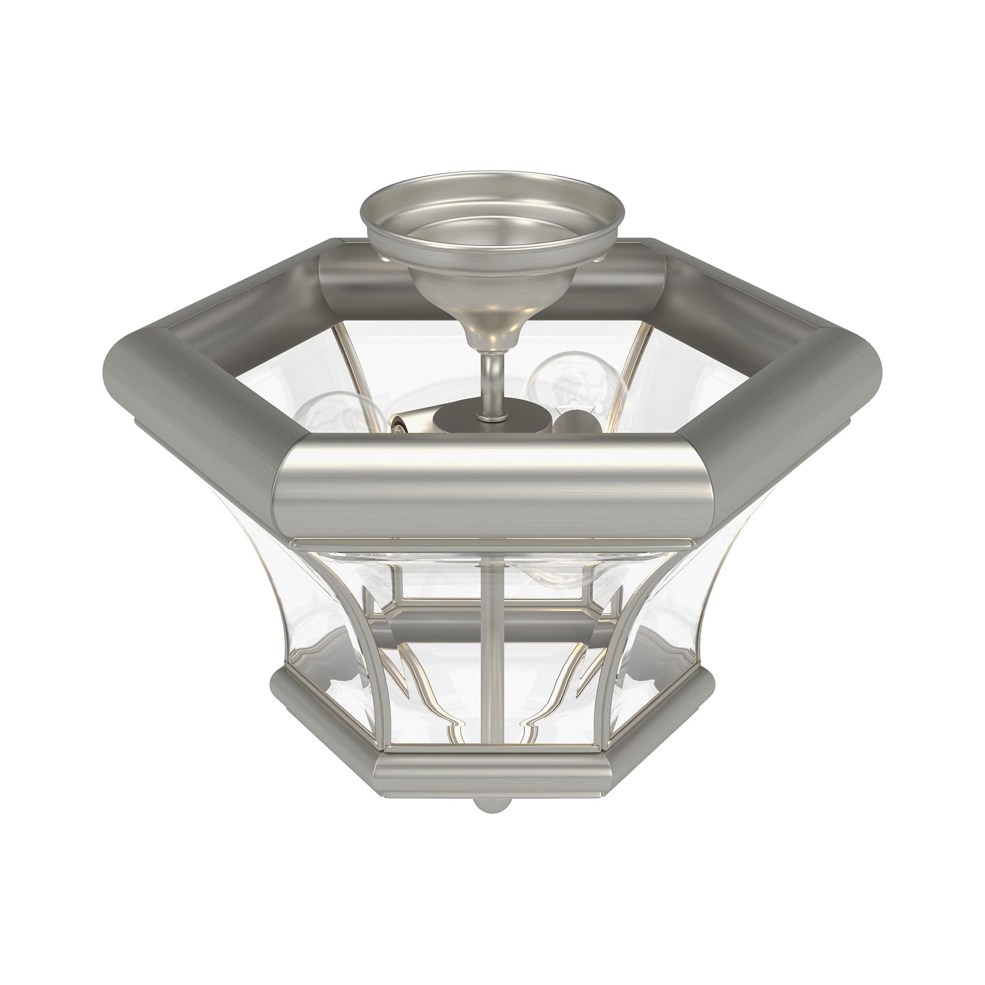 Livex Lighting Monterey 3 - Light Flush Mount in  Brushed Nickel