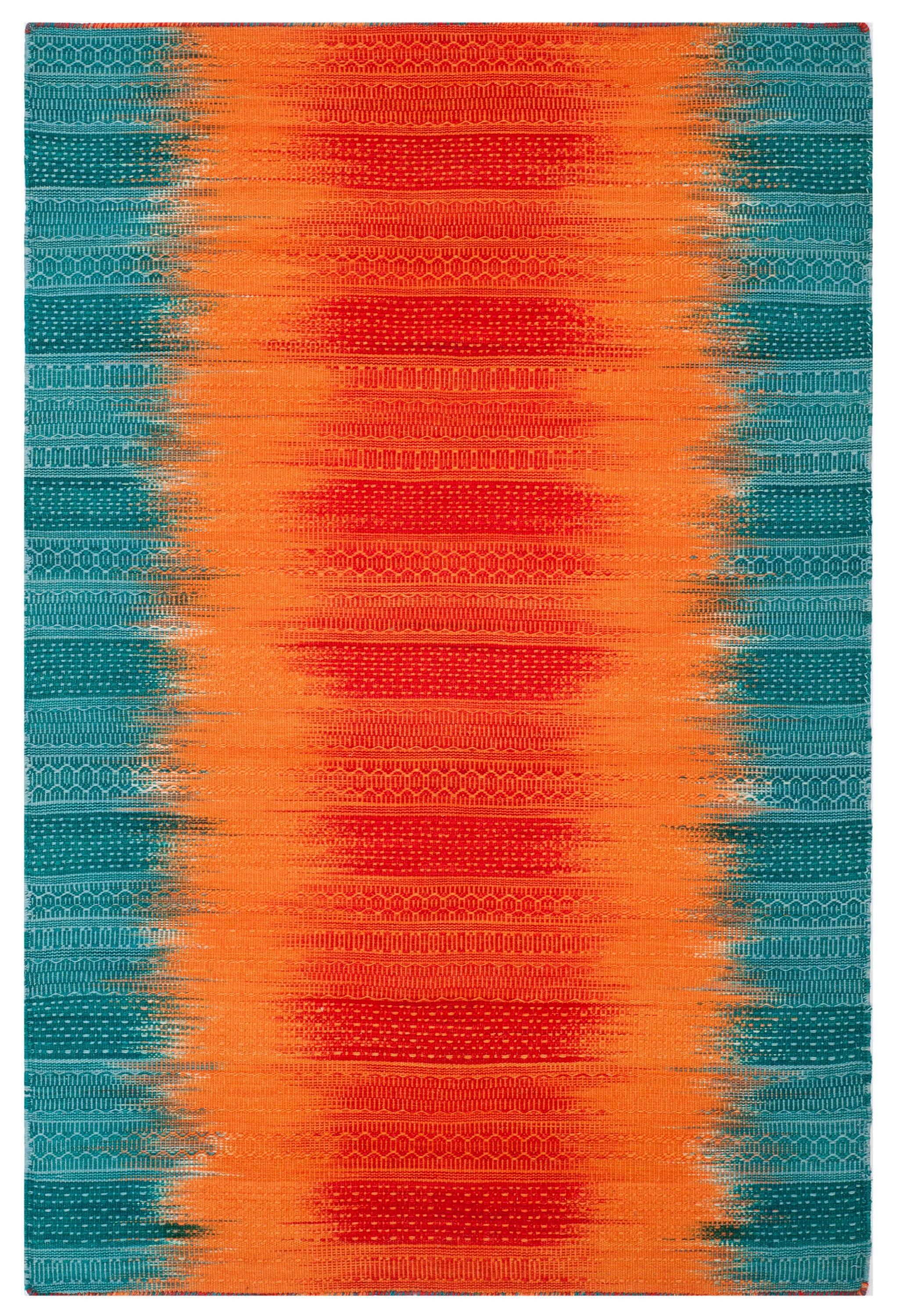 Kilim KLM821 Hand Woven Area Rug - Teal/Red - 4'x6' - Safavieh.