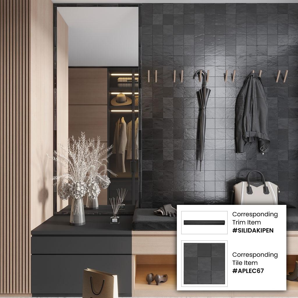 Apollo Tile  10 pack 1.25-in W x 7.9-in L Ceramic Pencil Bullnose Tile Trim (0.667 Sq ft/case)