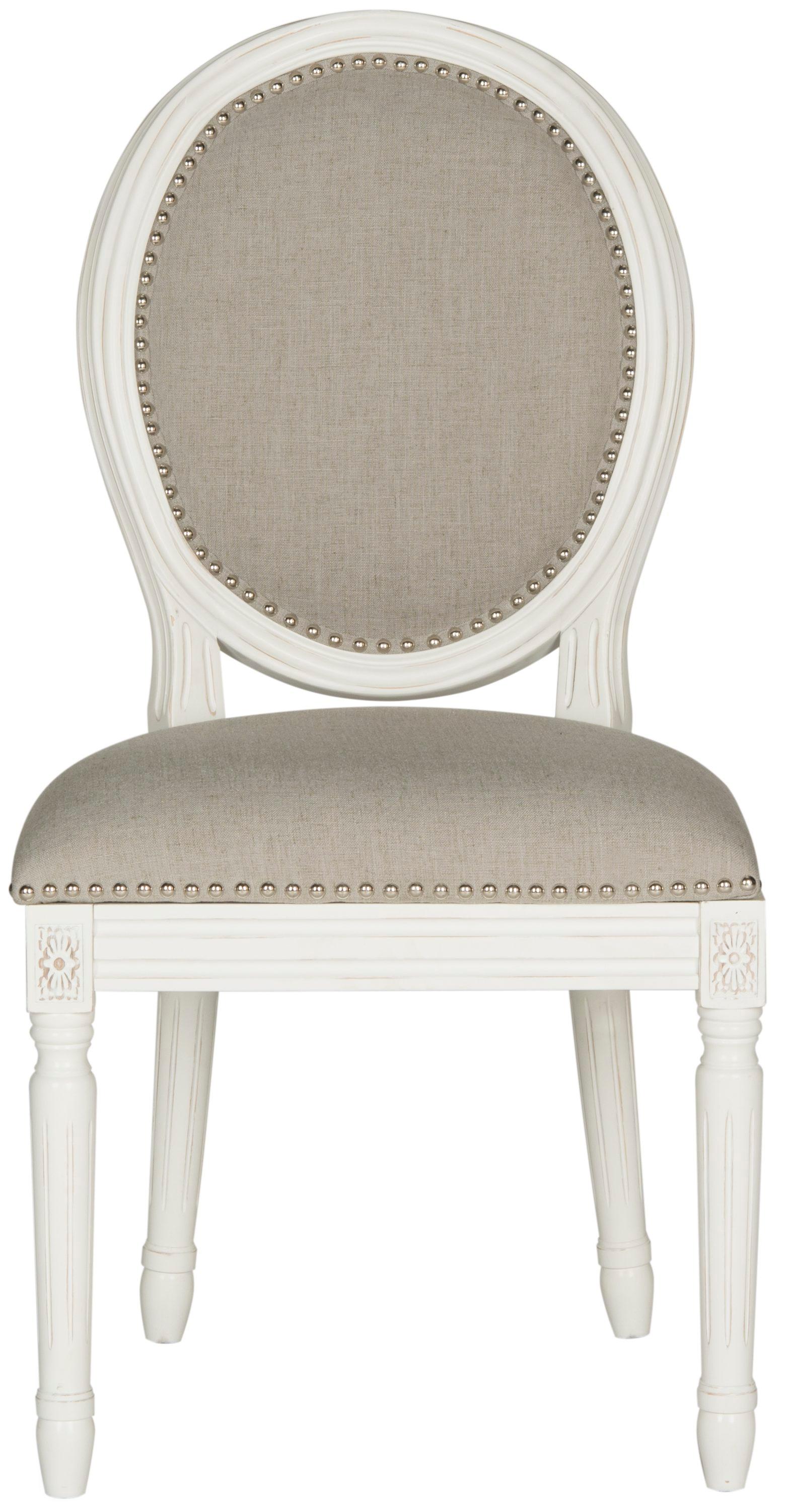 Holloway 19''H French Brasserie Oval Side Chair (Set of 2) - Light Grey/Cream - Safavieh