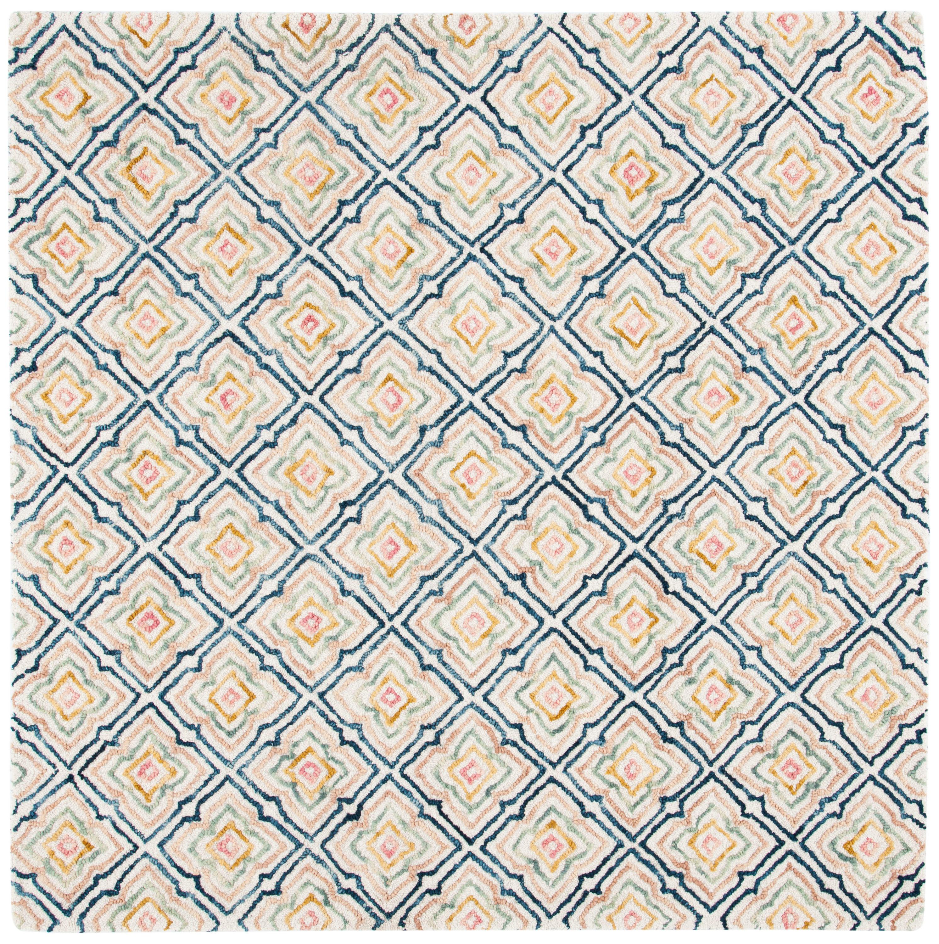 Hand-Tufted Ivory Wool 6' Square Area Rug