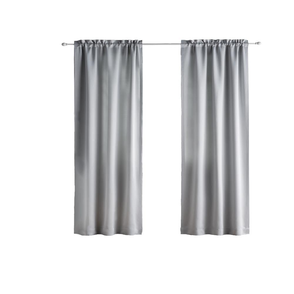 Eclipse Solid Thermapanel Room Darkening Rod Pocket Single Curtain Panel, Grey, 54 x 63