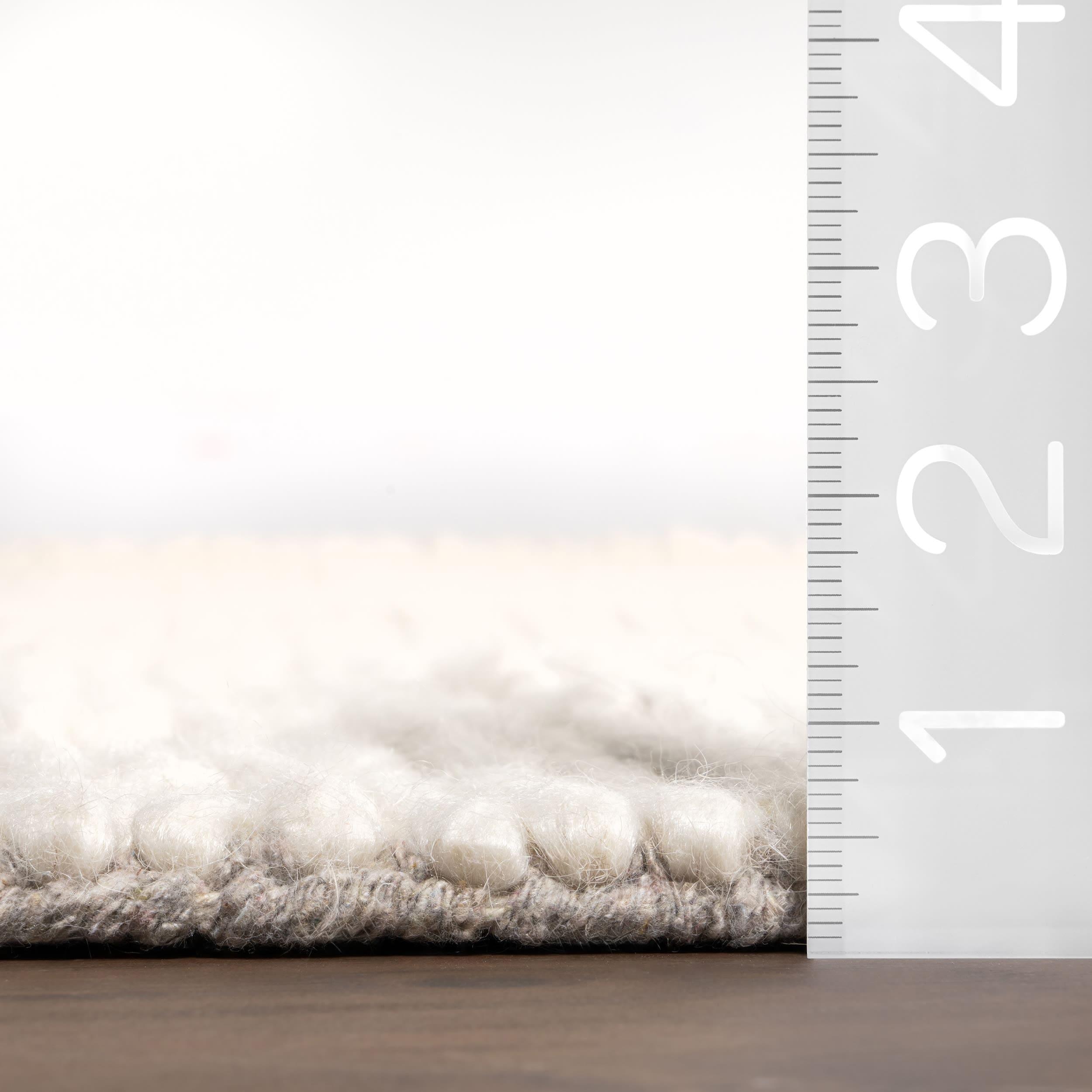 nuLOOM Penelope Braided Wool Off White 6' x 9' Farmhouse Area Rug