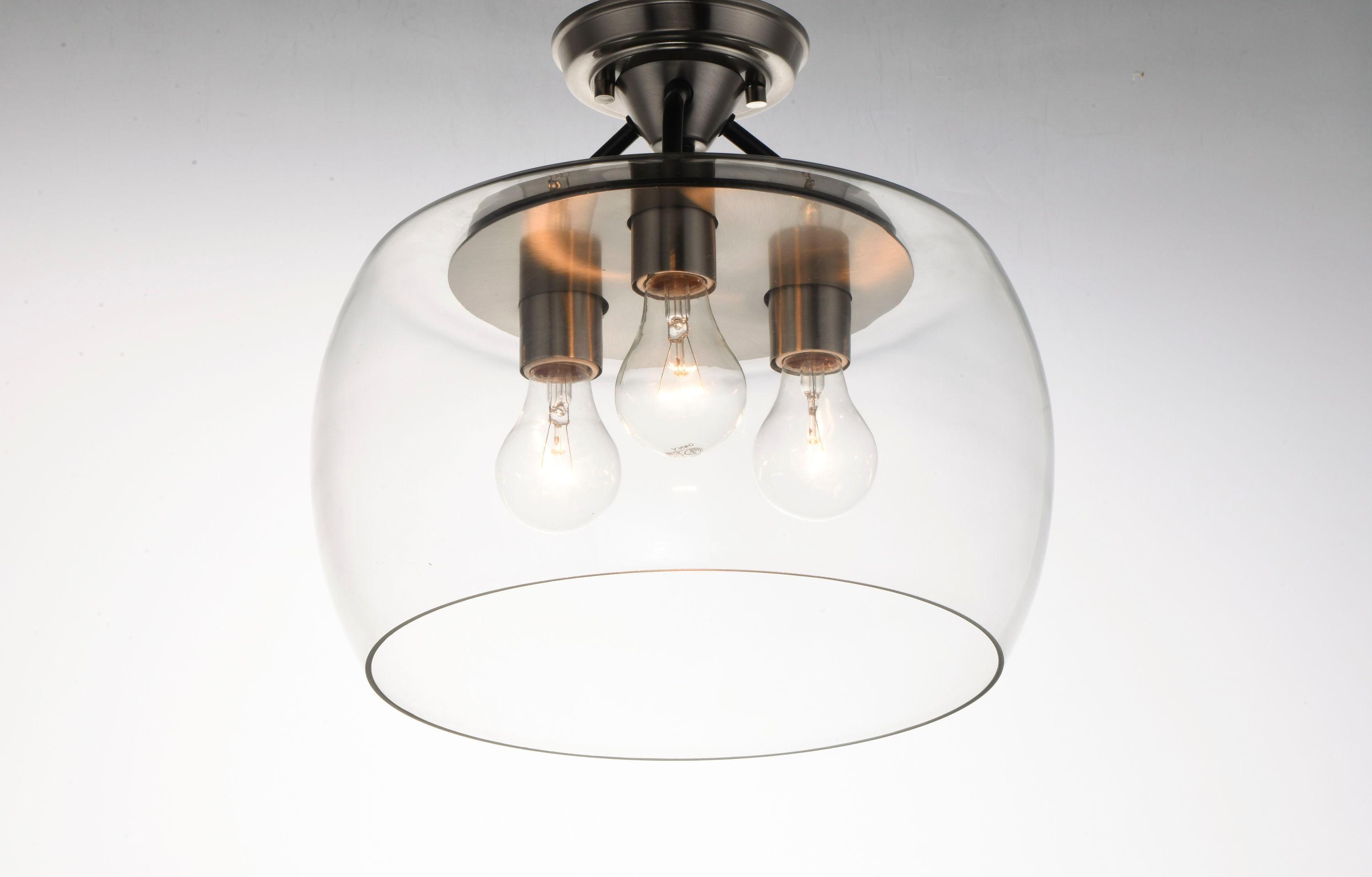 Maxim Lighting Goblet 3 - Light Semi-Flush Mount in  Black/Satin Nickel