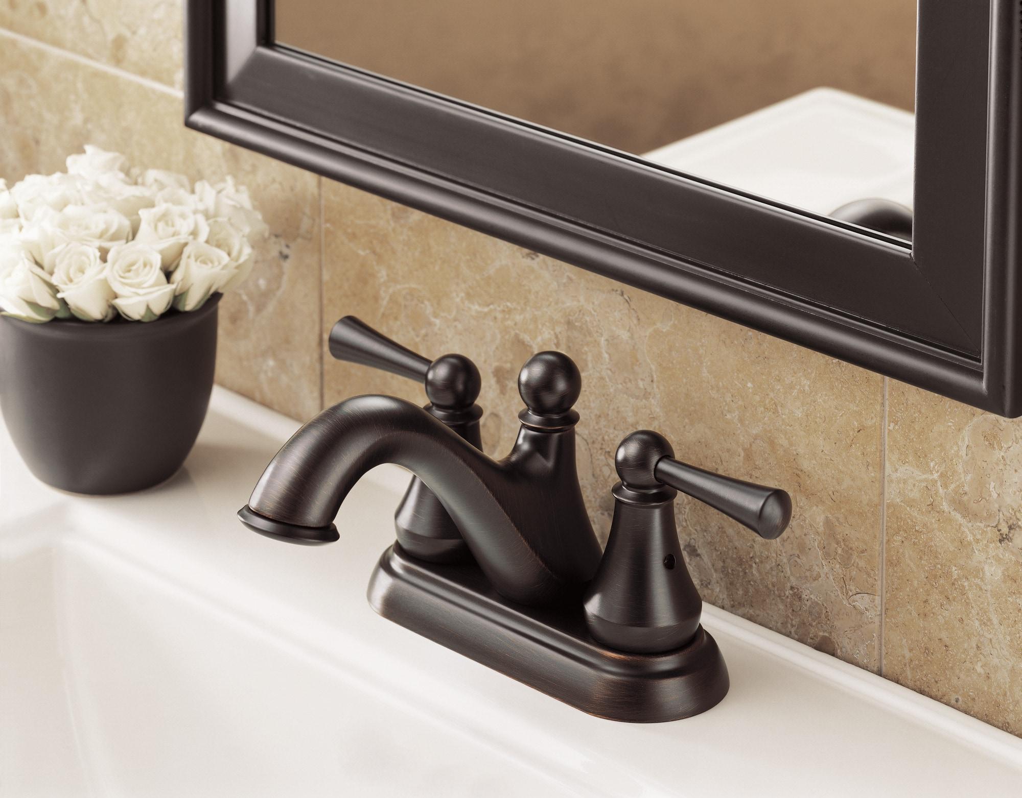 Haywood Centerset Bathroom Faucet with Drain Assembly, 2-handle Bathroom Sink Faucet
