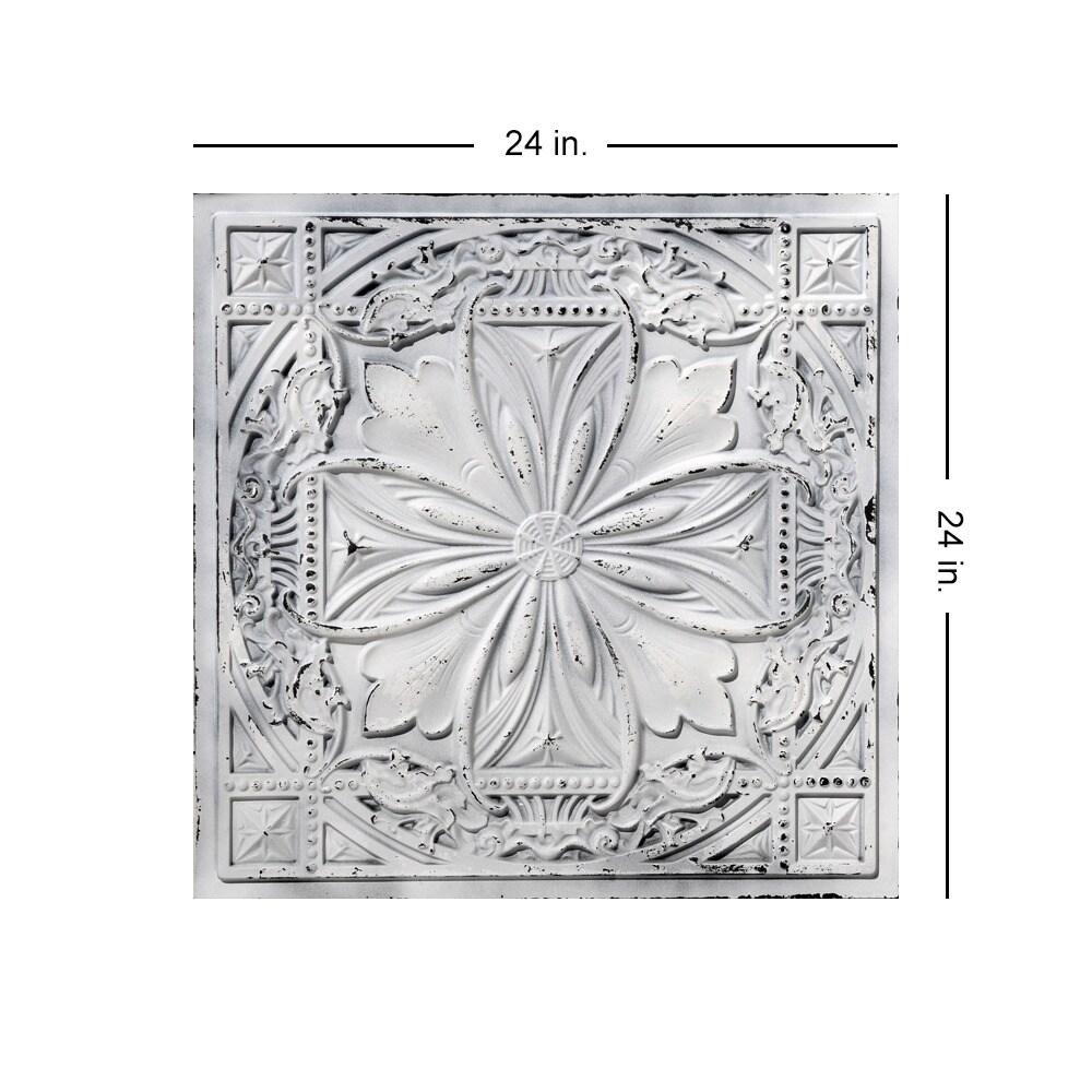 FromPlainToBeautifulInHours Milan 24'' L x 24'' W Textured PVC Drop-In & Glue Up Ceiling Tile Ceiling Tile (Set of 10)