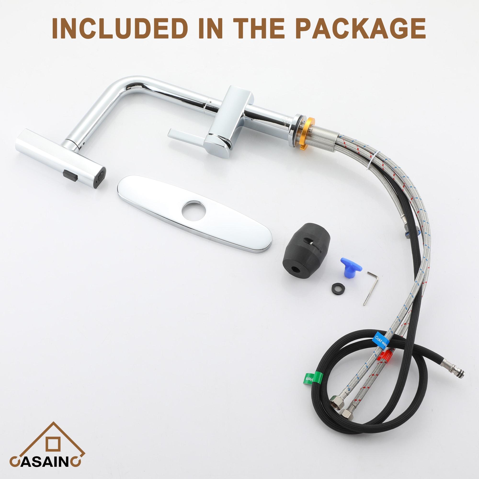 CASAINC 1.8 GPM Single-Handle Spring Pull-Down Kitchen Faucet Single Hole Faucet