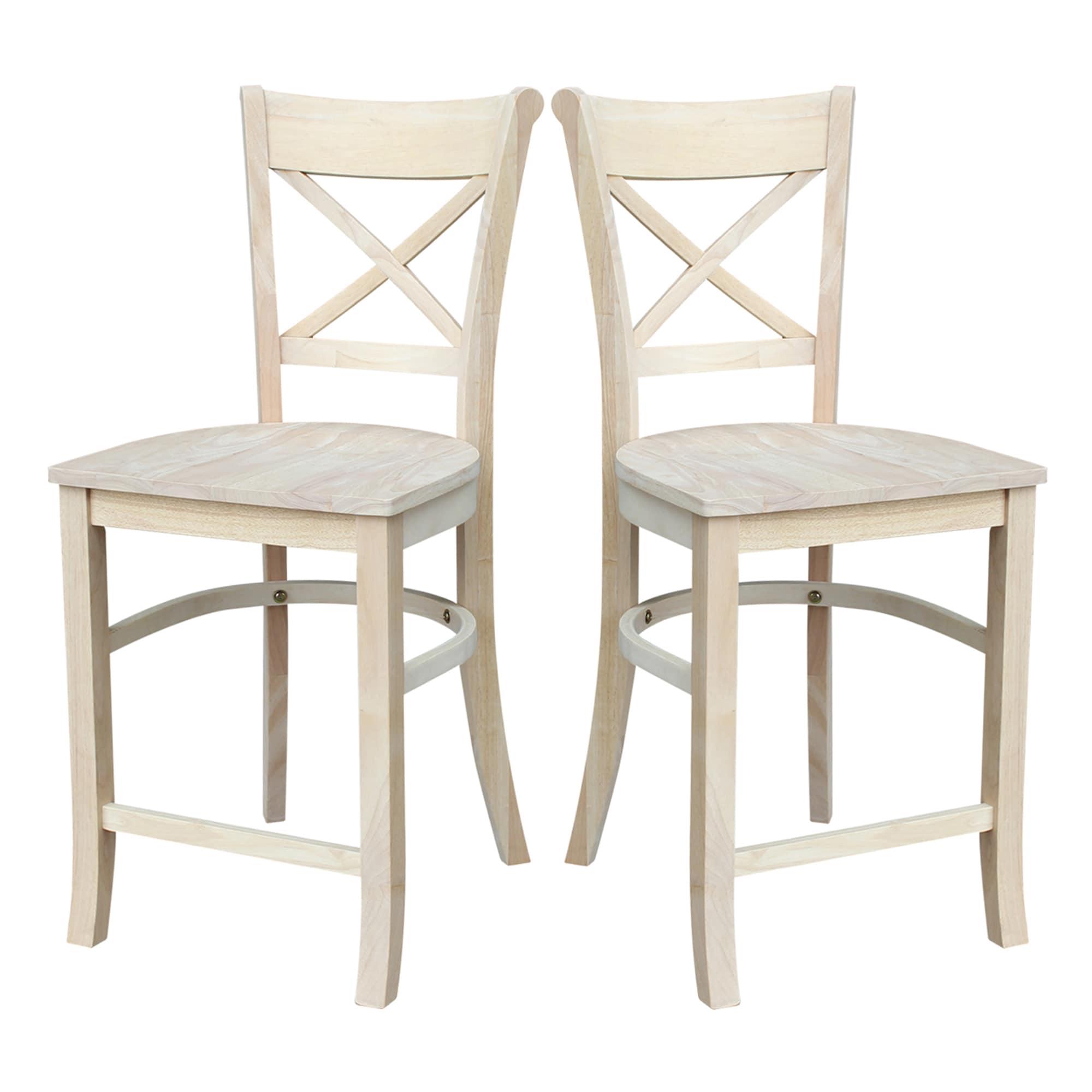 24&#34; Charlotte Counter Height Barstool Unfinished - International Concepts