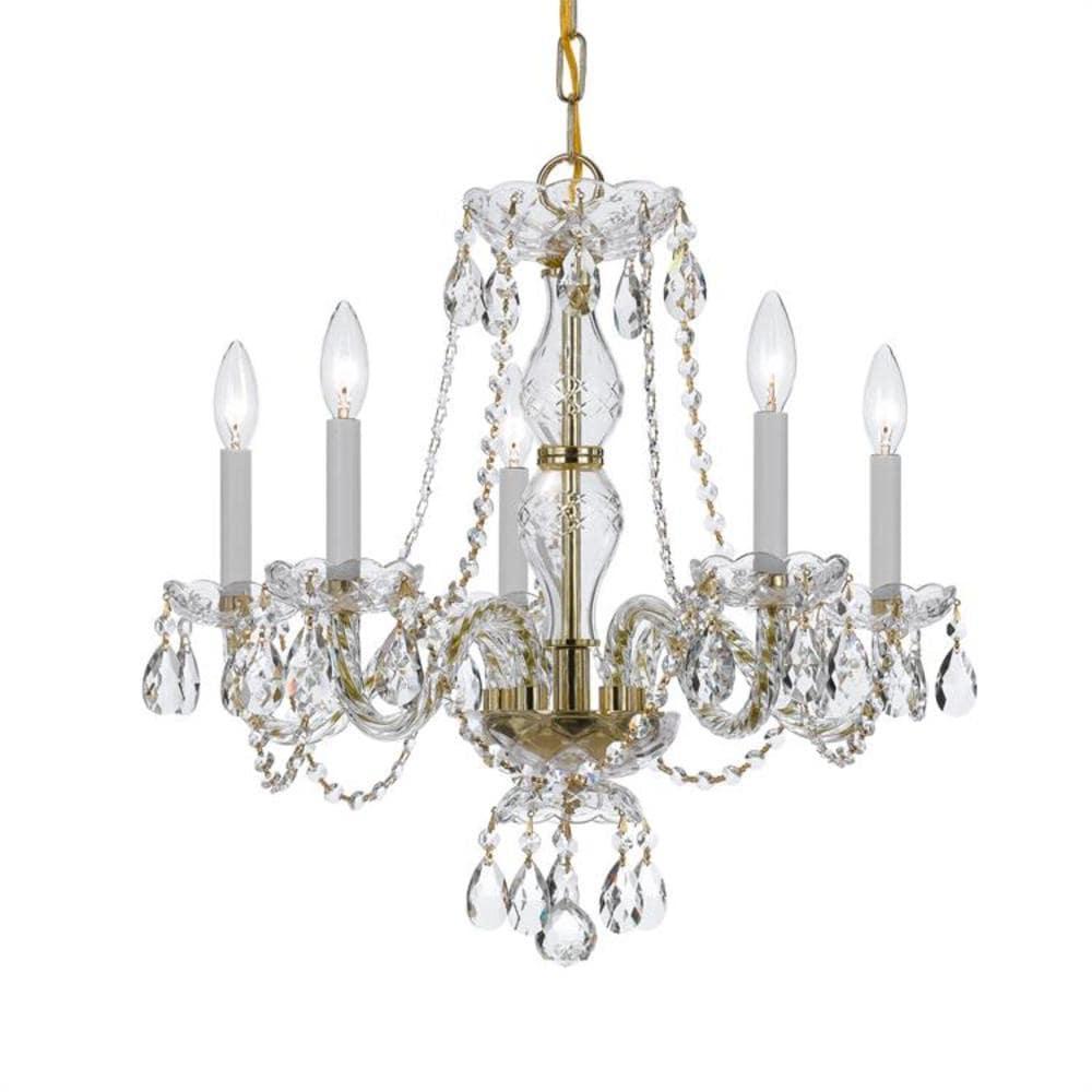 Crystorama Lighting Traditional Crystal 5 - Light Chandelier in  Polished Brass