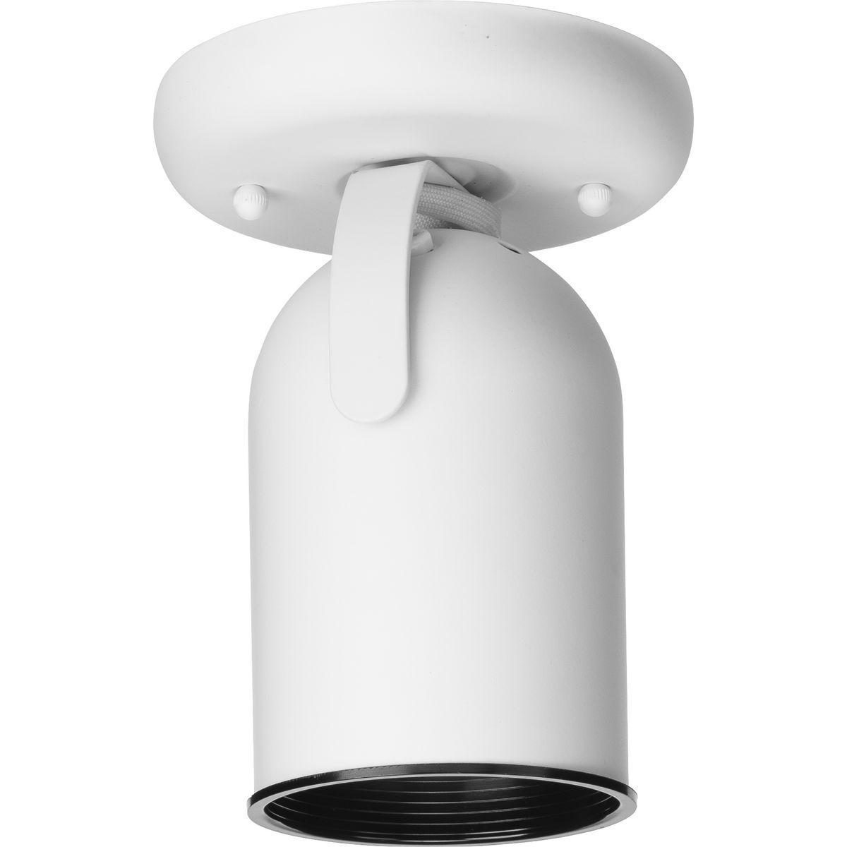 Progress Lighting, Directionals, 1-Light, Ceiling Light, Brushed Nickel, Round Back, White Shade