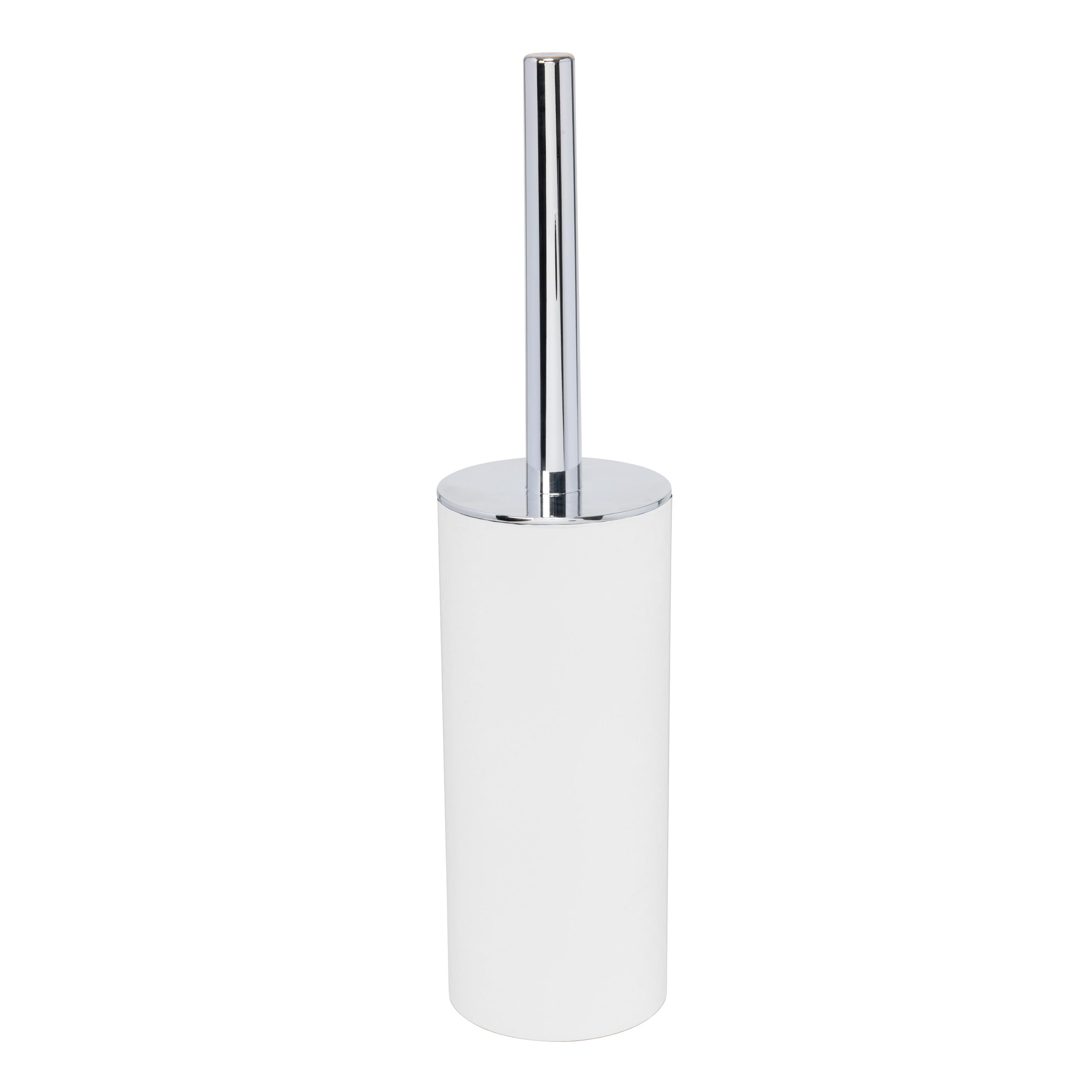 Soft Touch Toilet Brush Holder White - Bath Bliss: Durable Plastic, Scrubber for Bathroom Cleaning