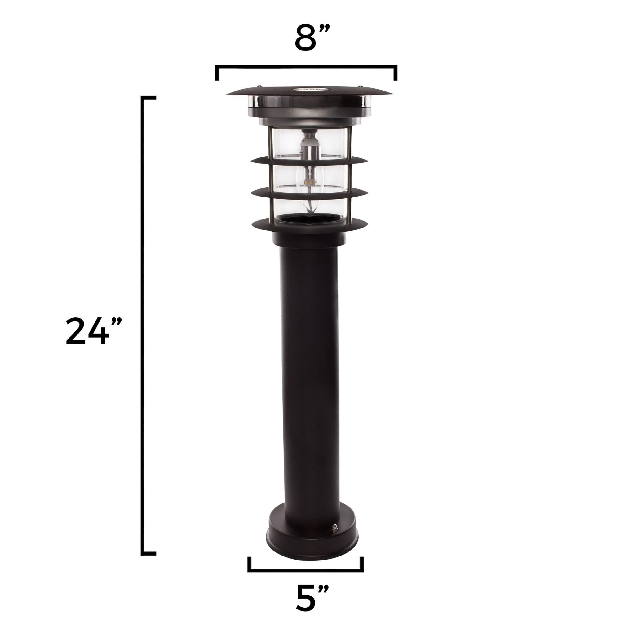 Stainless Steel Black Solar LED Pathway Bollard Light