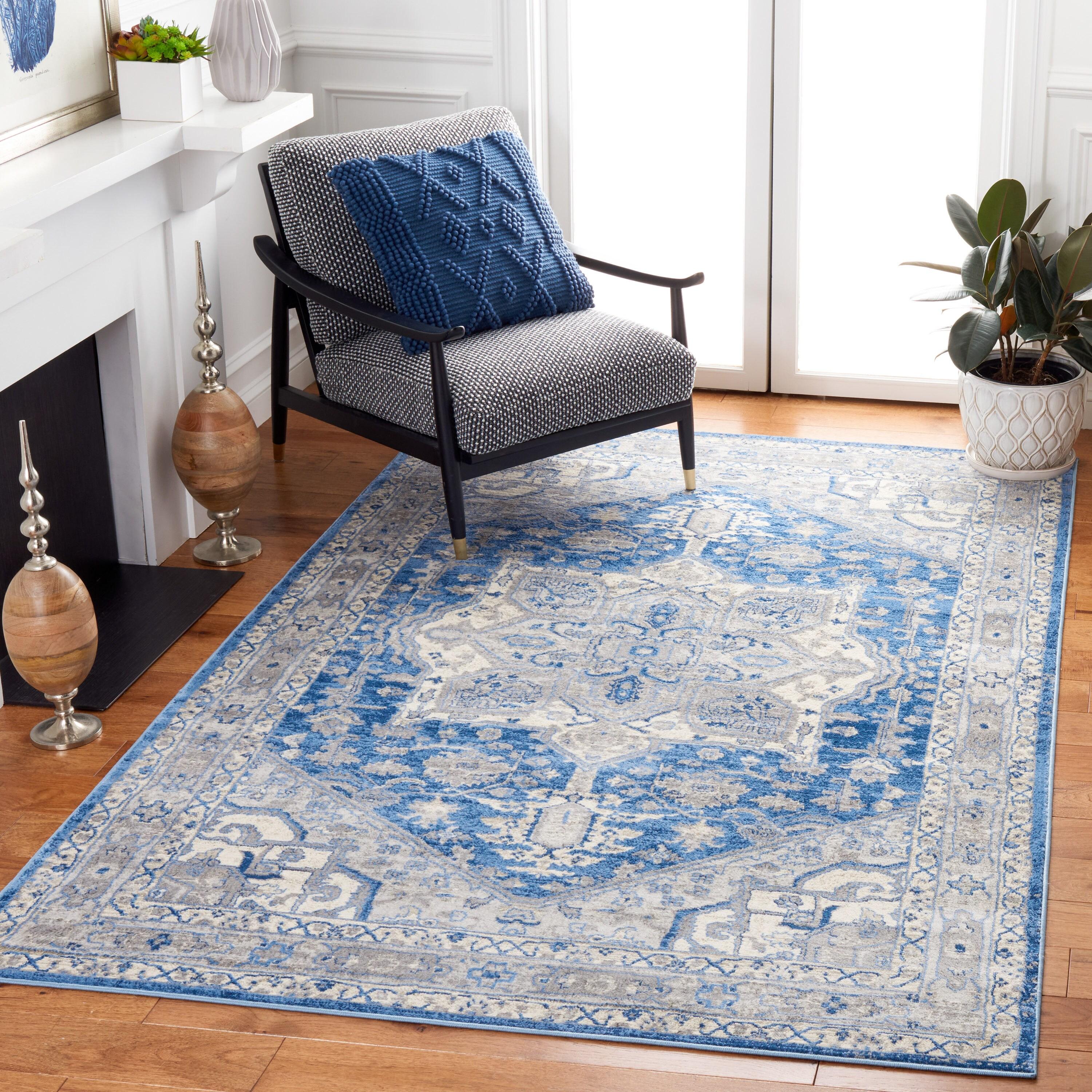 Brentwood BNT852 Power Loomed Indoor Area Rug - Blue/Grey - 9'x12' - Safavieh