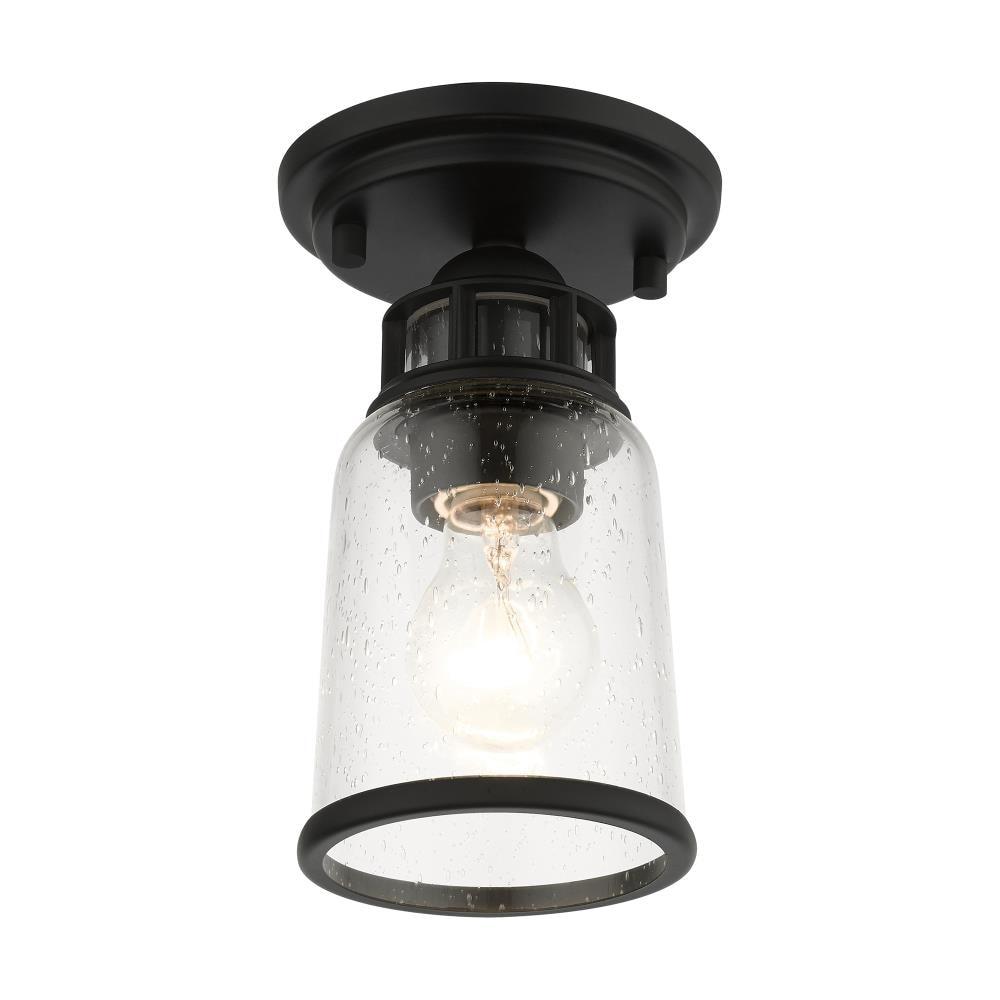 Livex Lighting Lawrenceville 1 - Light Flush Mount in  Black
