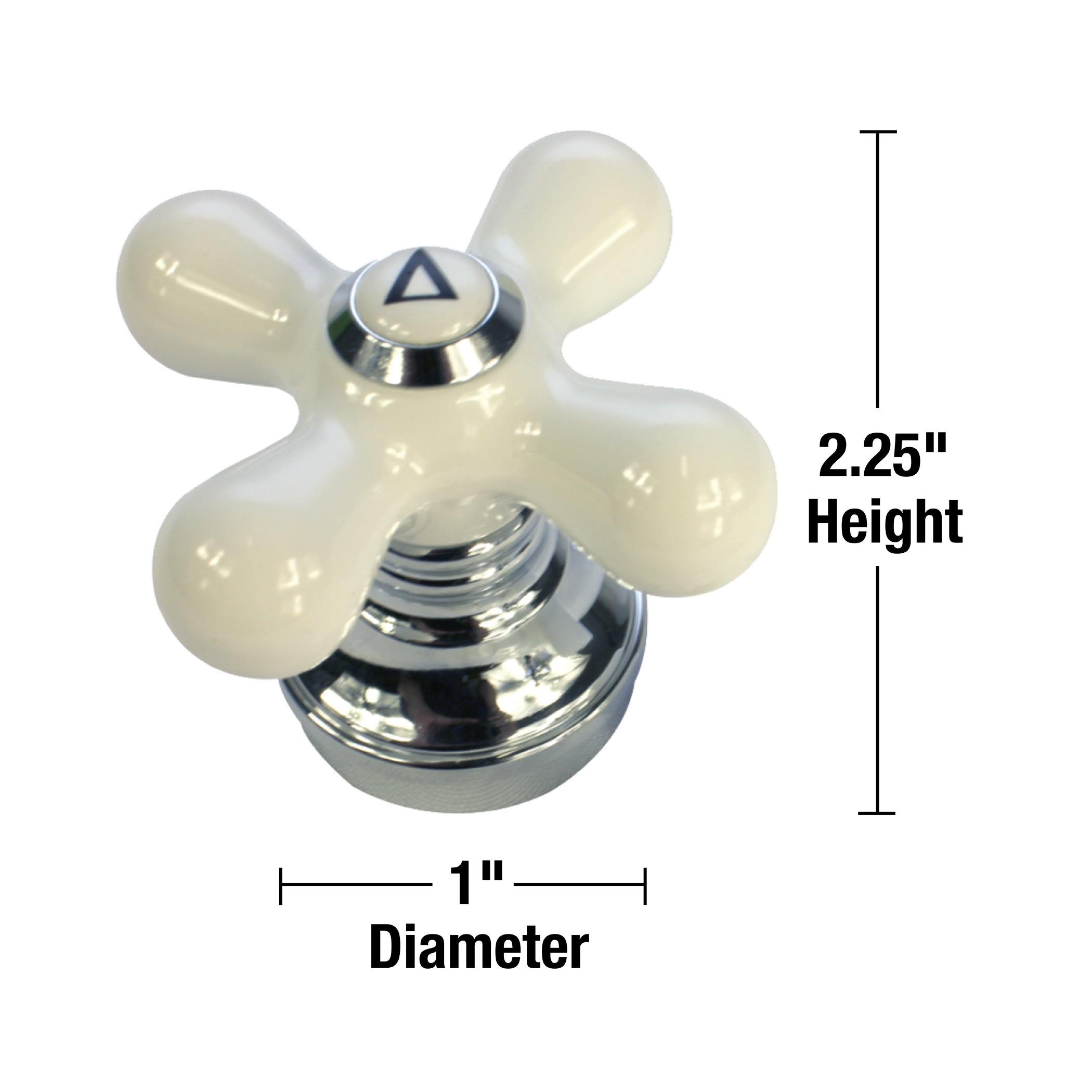 Danco Cross-Arm Faucet Handle | Sink & Bathtub Handle | White Porcelain/Chrome (46004)