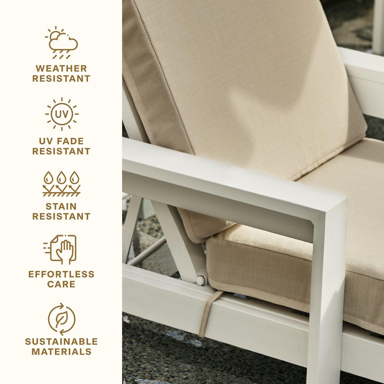 Honeycomb Outdoor Chaise Lounge Cushion - Stripe Brick