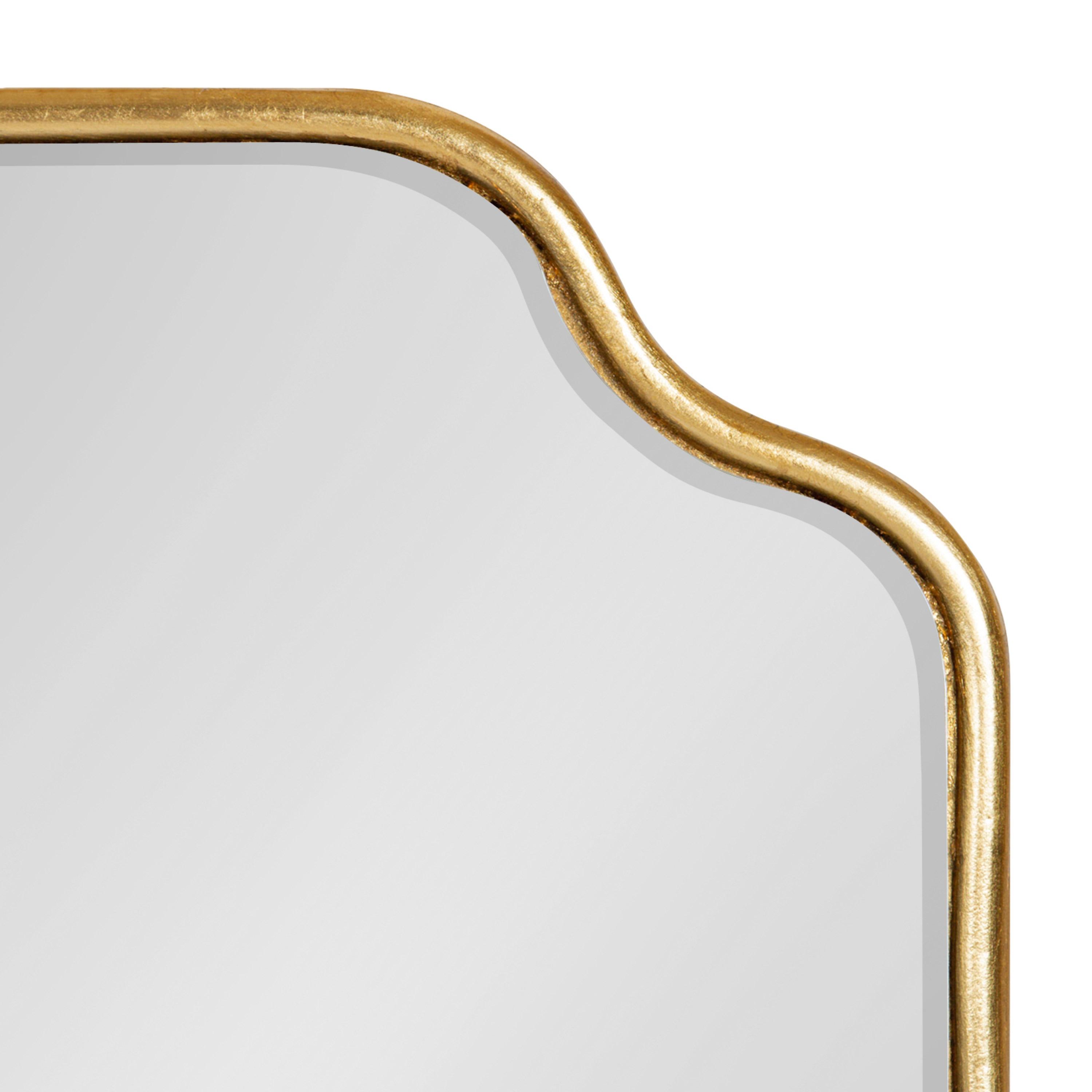 Kate and Laurel Plumley Glam Scalloped Wall Mirror, 18 x 24, Gold, Transitional Mirror Wall Decor
