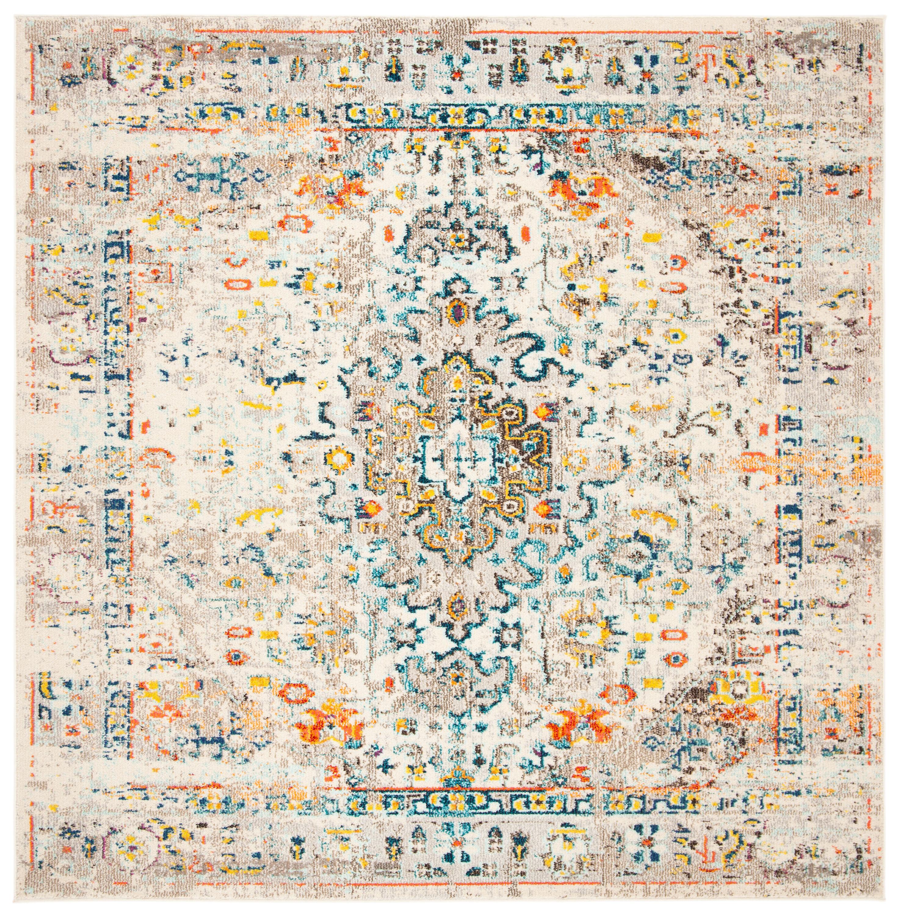 Madison MAD474 Power Loomed Area Rug - Cream/Blue - 9'x9' - Safavieh.