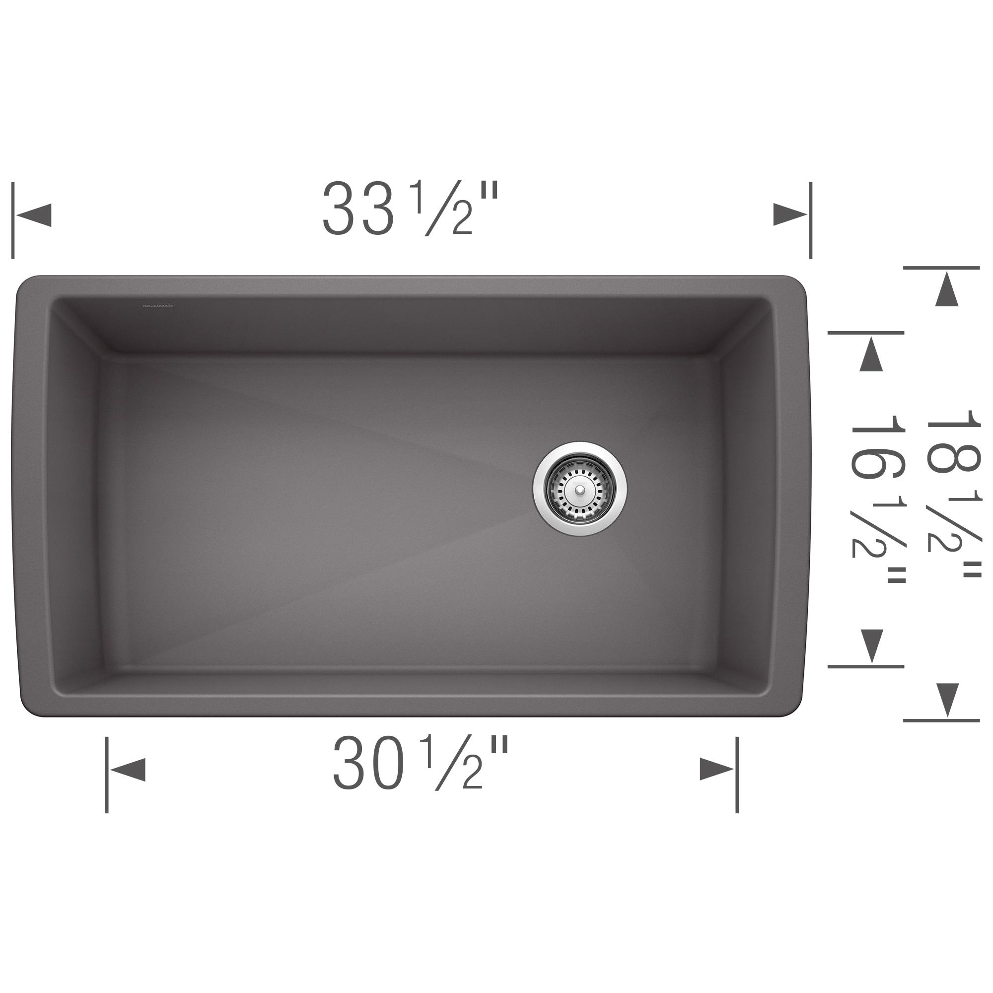 Diamond SILGRANIT 33.5" L x 18.5" W Super Single Undermount Kitchen Sink