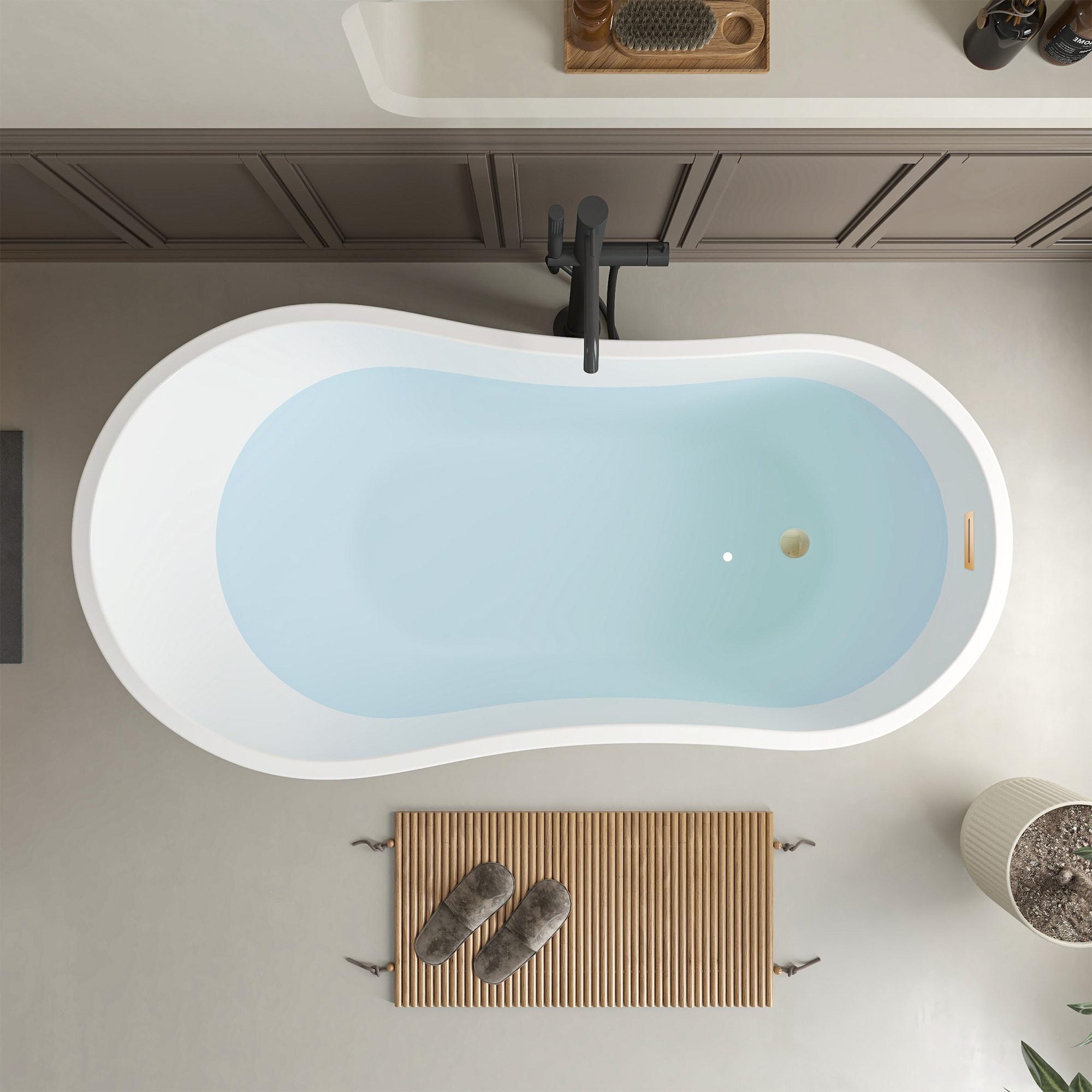 Maya 55" x 28" Freestanding Soaking Acrylic Bathtub
