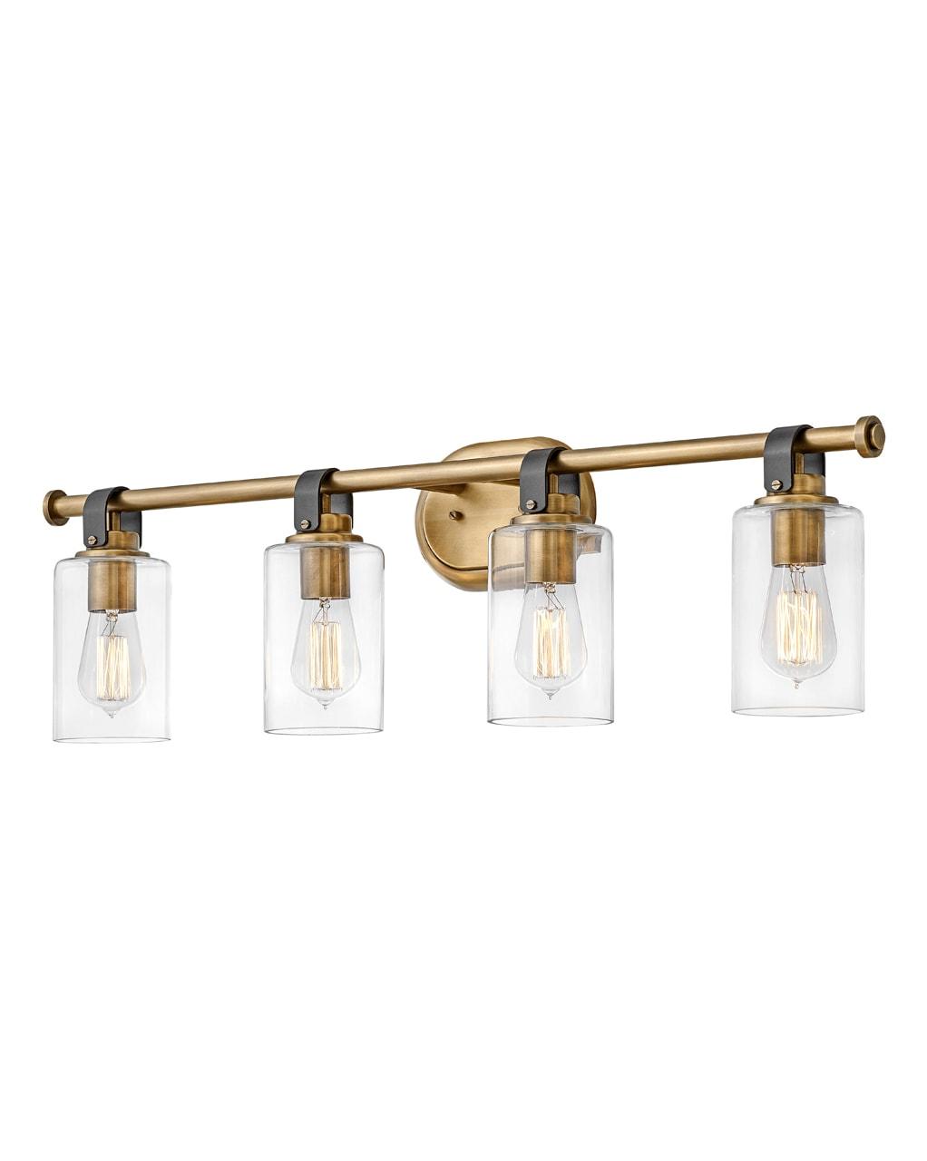 4 Light Bath Vanity In Traditional And Rustic Style 32 Inches Wide By 9.5 Inches High-Heritage Brass Finish Hinkley Lighting 52884Hb