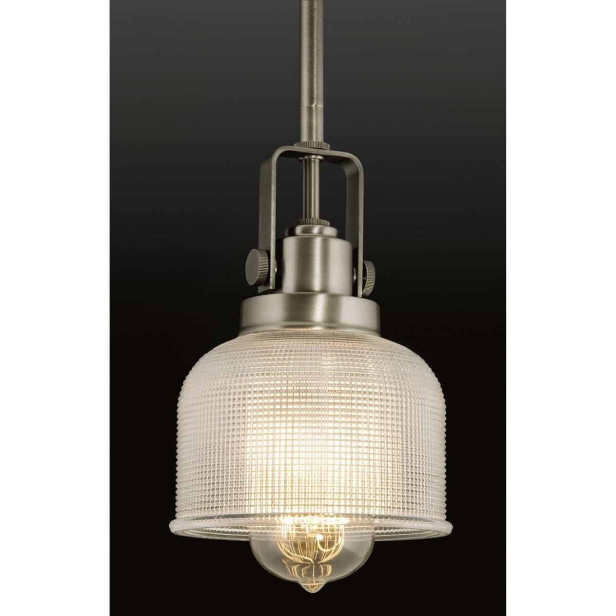 Progress Lighting, Archie Collection, 1-Light Mini-Pendant, Polished Chrome, Prismatic Glass Shade