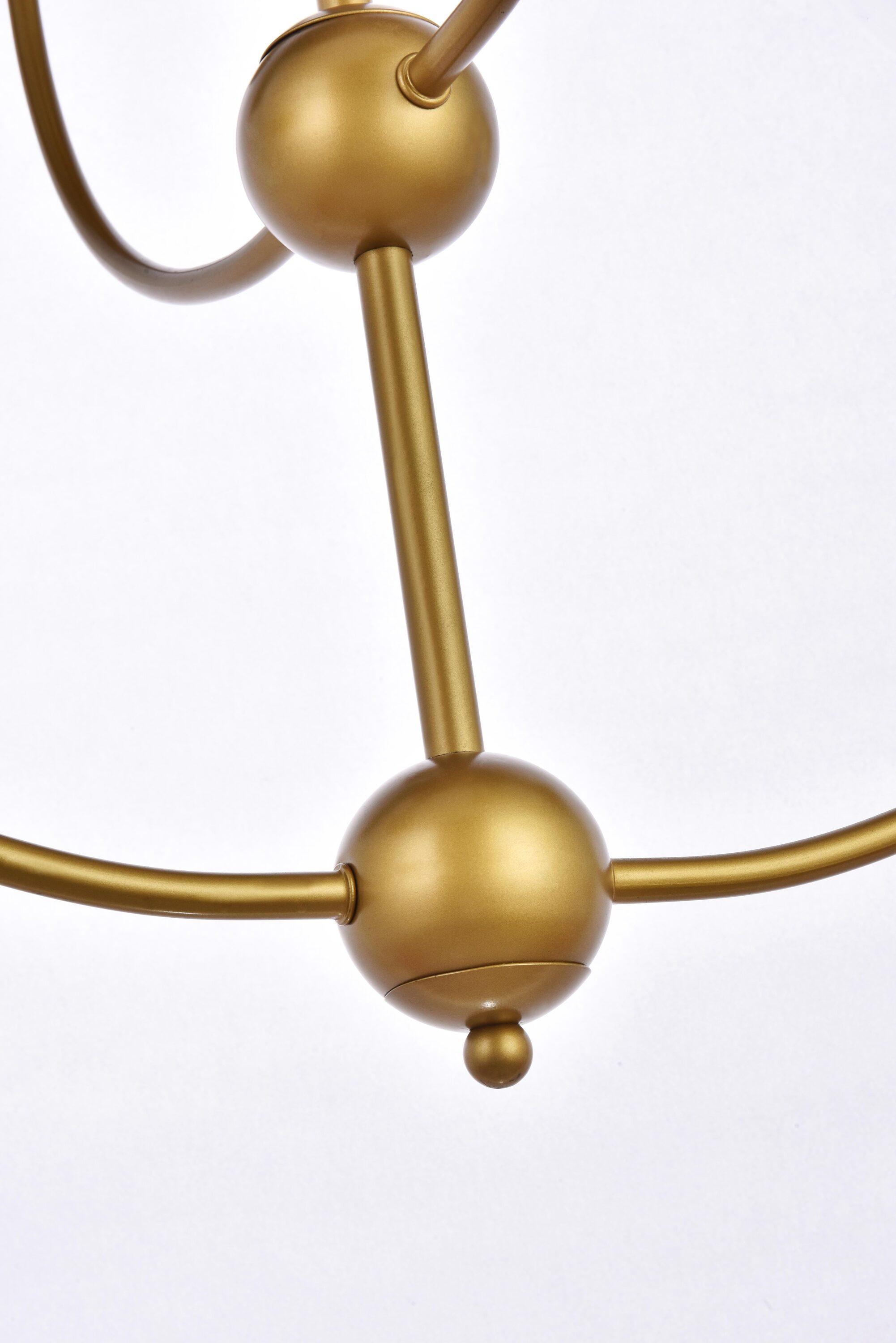 Elegant Lighting Lennon 31.5 inch pendant in brass with clear shade