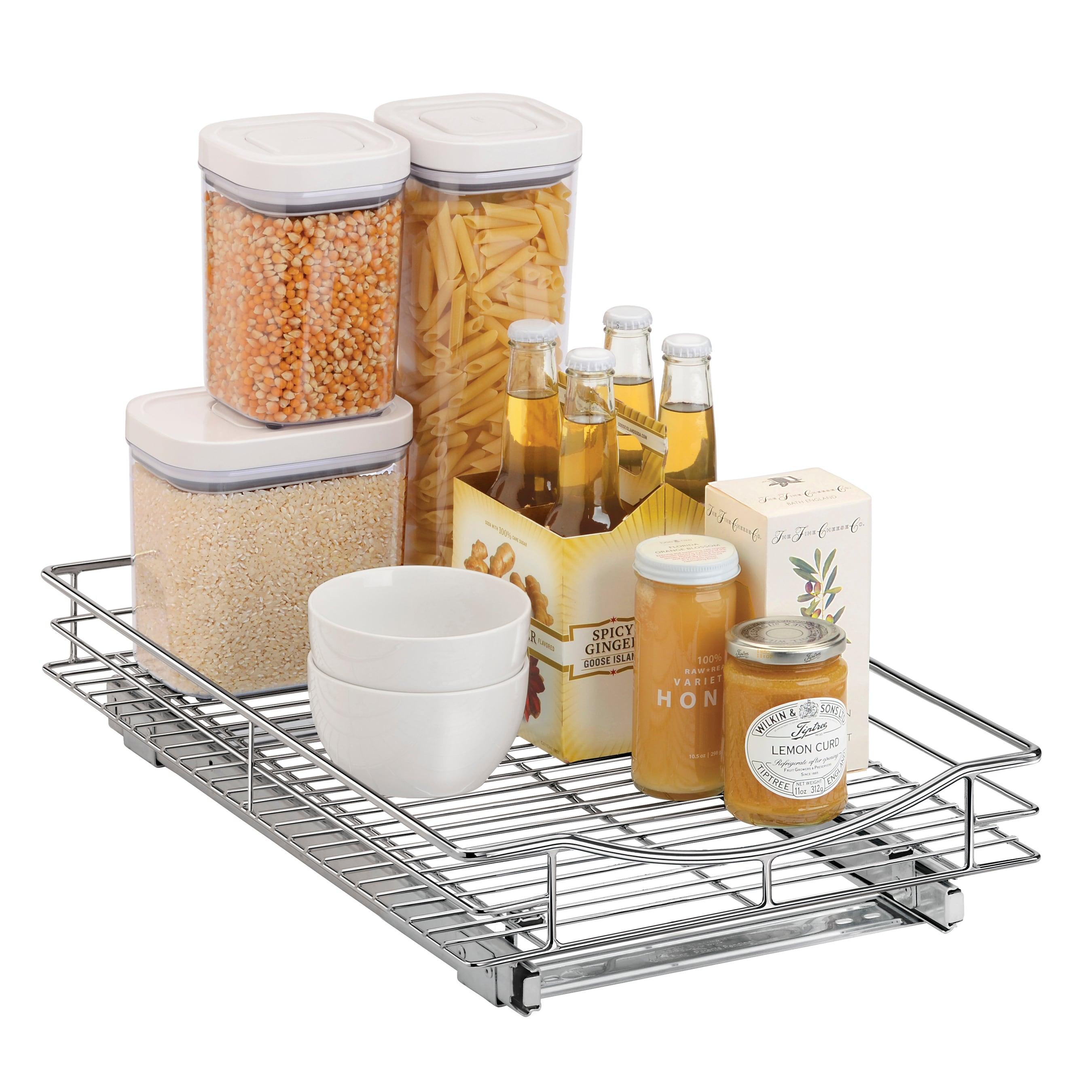 LYNK PROFESSIONAL Pull Out Cabinet Organizer - Slide Out Drawers for Kitchen Cabinets, Chrome