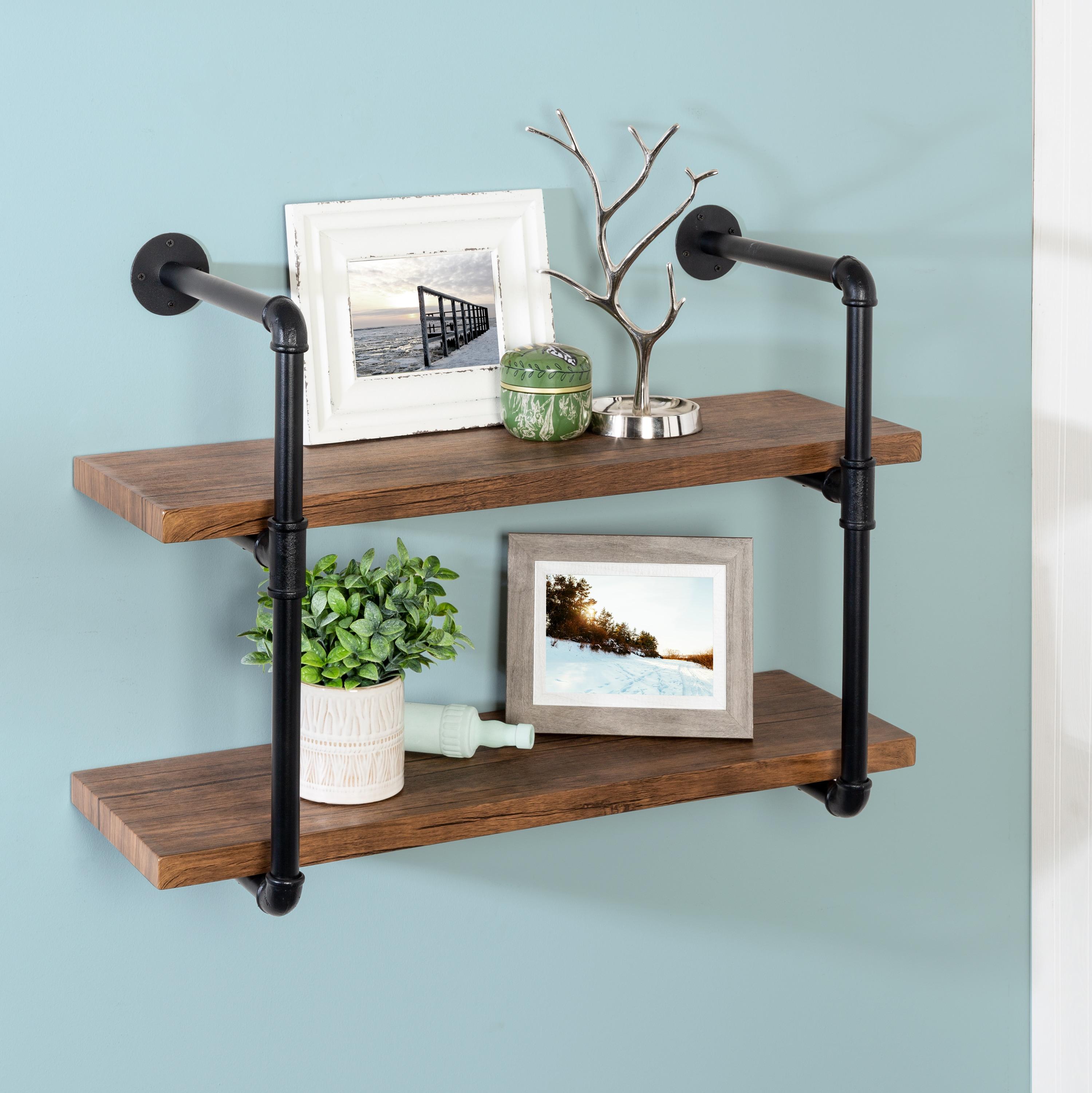 2-Tier Industrial Wall Shelf