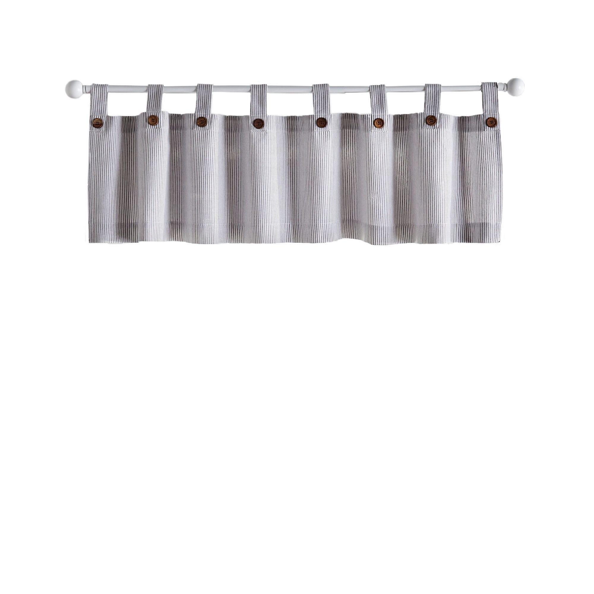 Gracie Oaks Liviana Striped Cotton Tailored 60'' W Window Valance