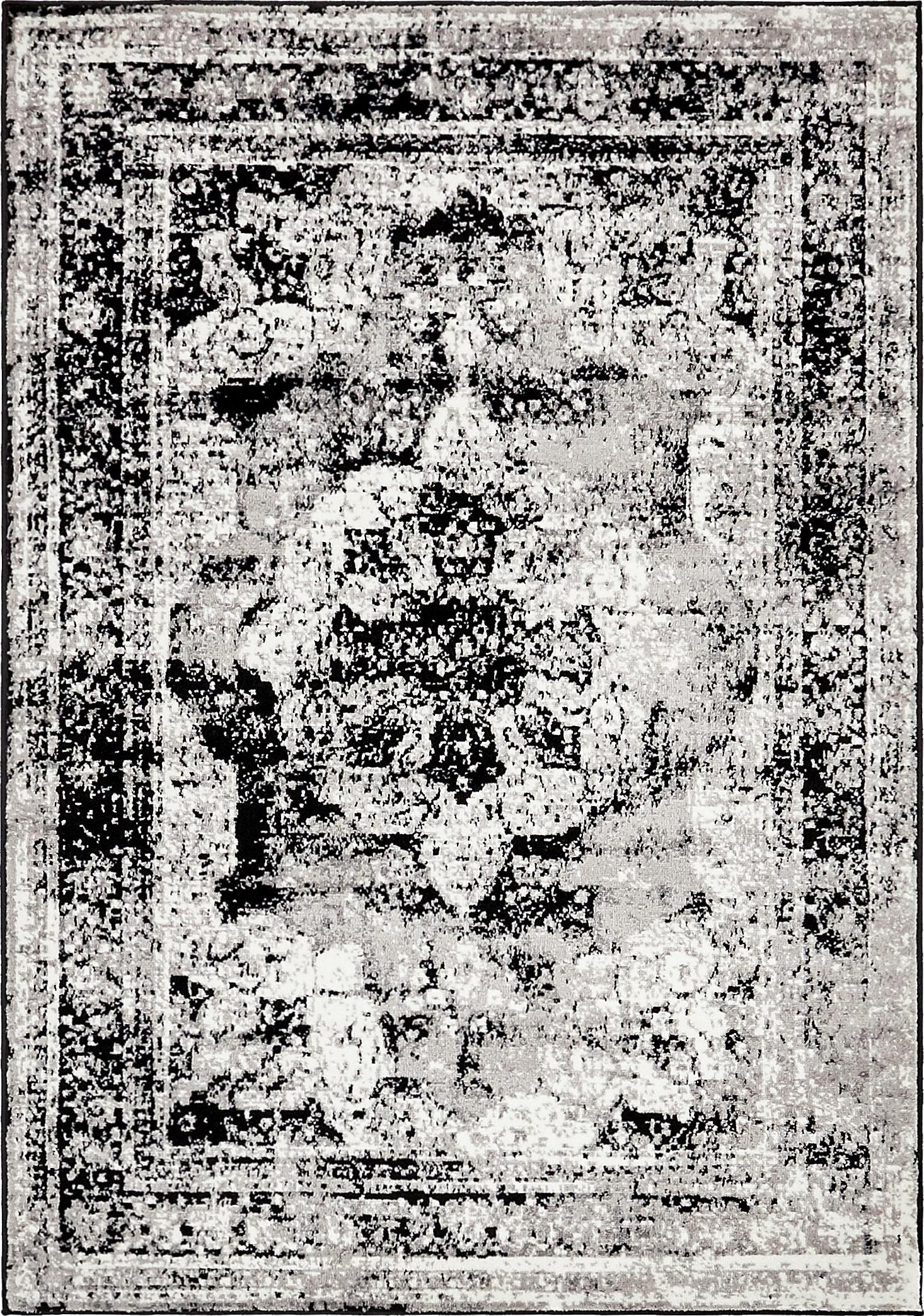 Unique Loom 4' 0 x 6' 0 Sofia Salle Garnier Black Area Rug