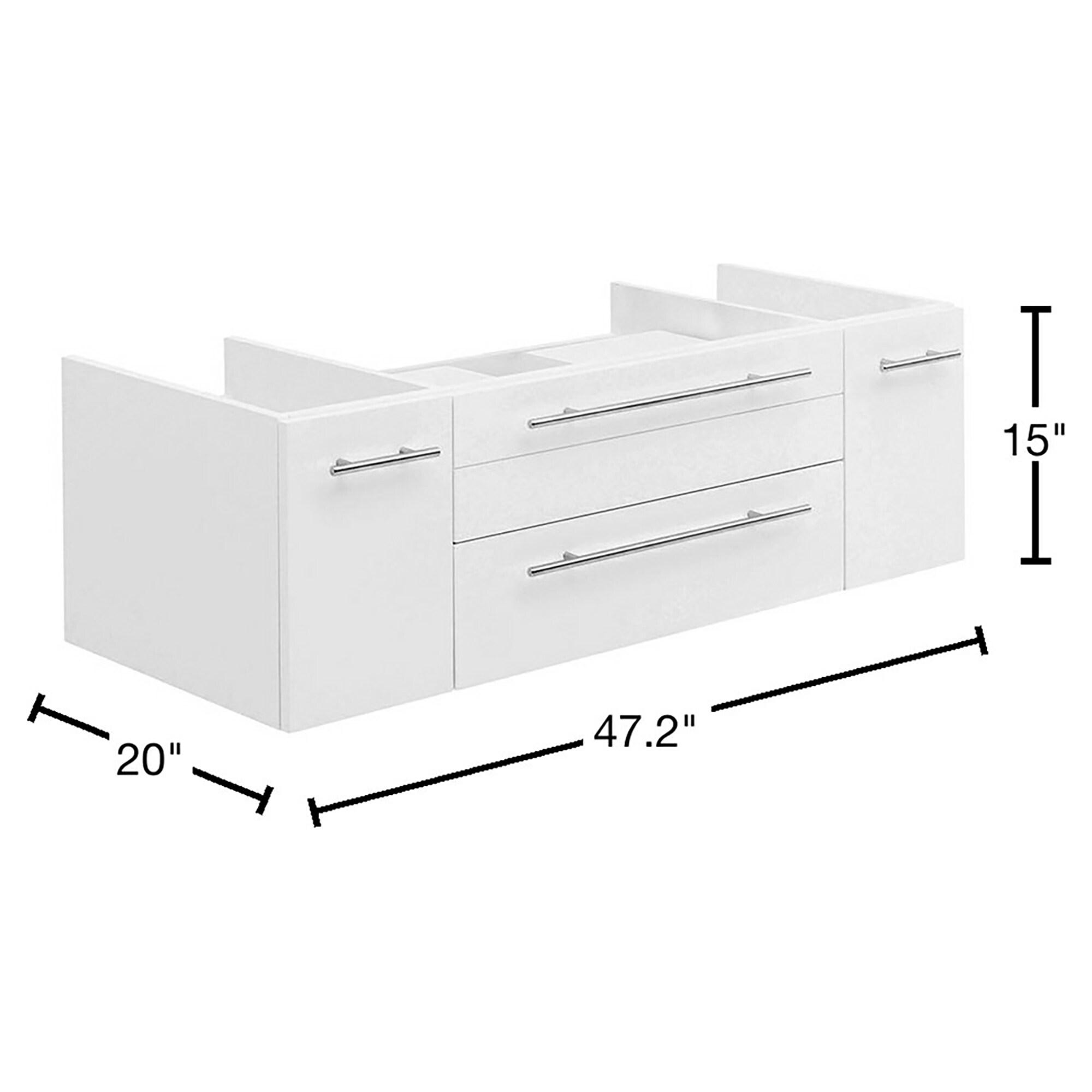 Fresca Lucera 47" Wall Mount Single Vessel Sink Bathroom Vanity Base Only (Top & Sink Not Included)