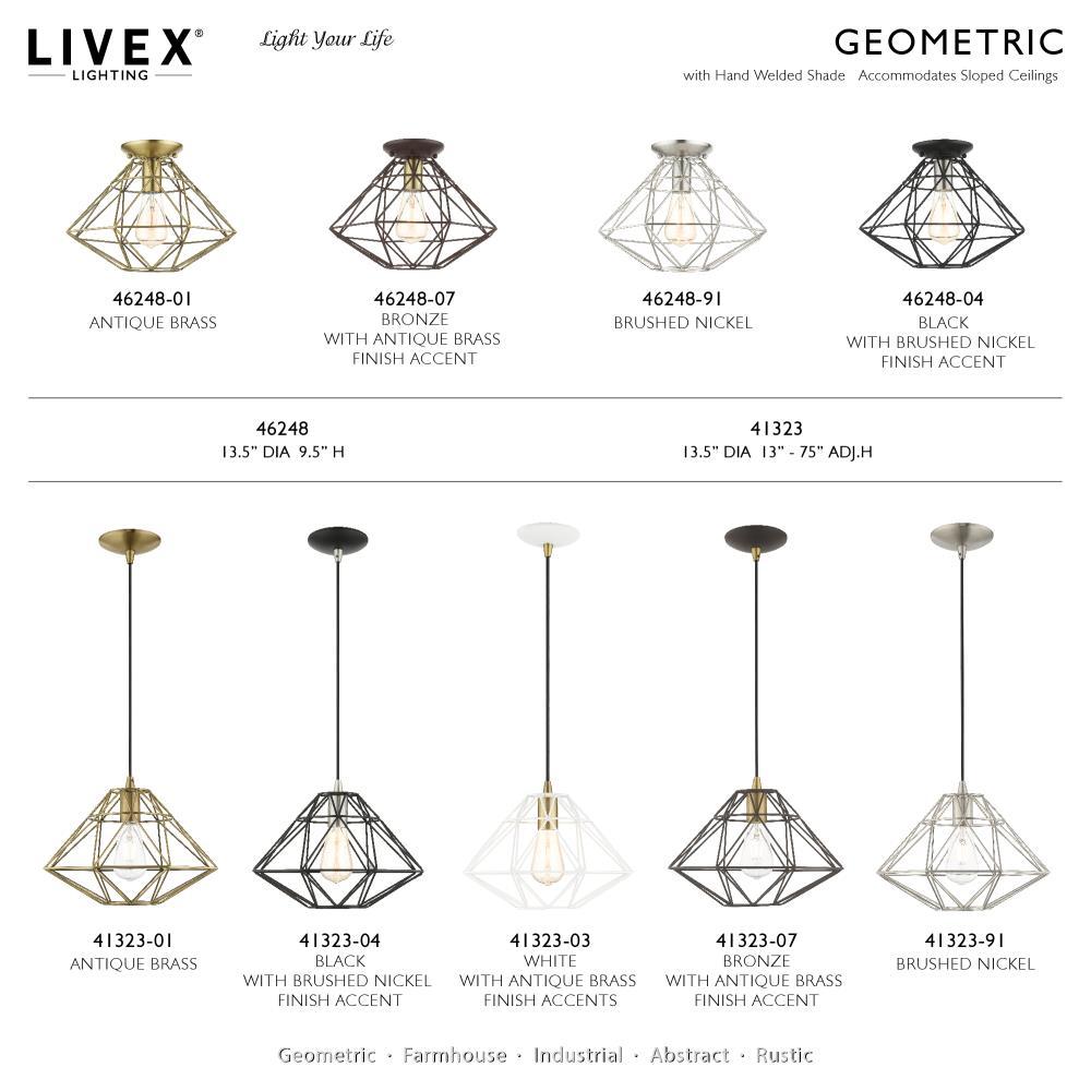 Livex Lighting Knox 1 - Light Pendant in  Brushed Nickel
