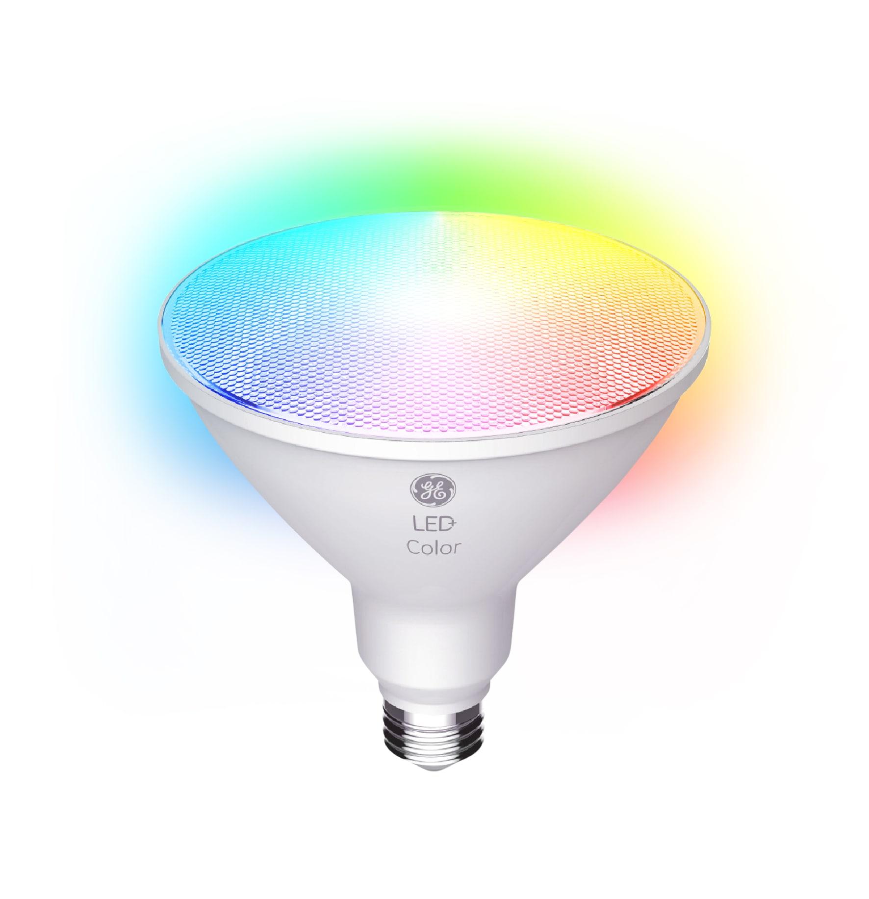 GE LED Color Changing PAR38 LED Outdoor Floodlight Bulb: Multicolored, 1300 Lumens, Energy Star, E26 Base, 15W