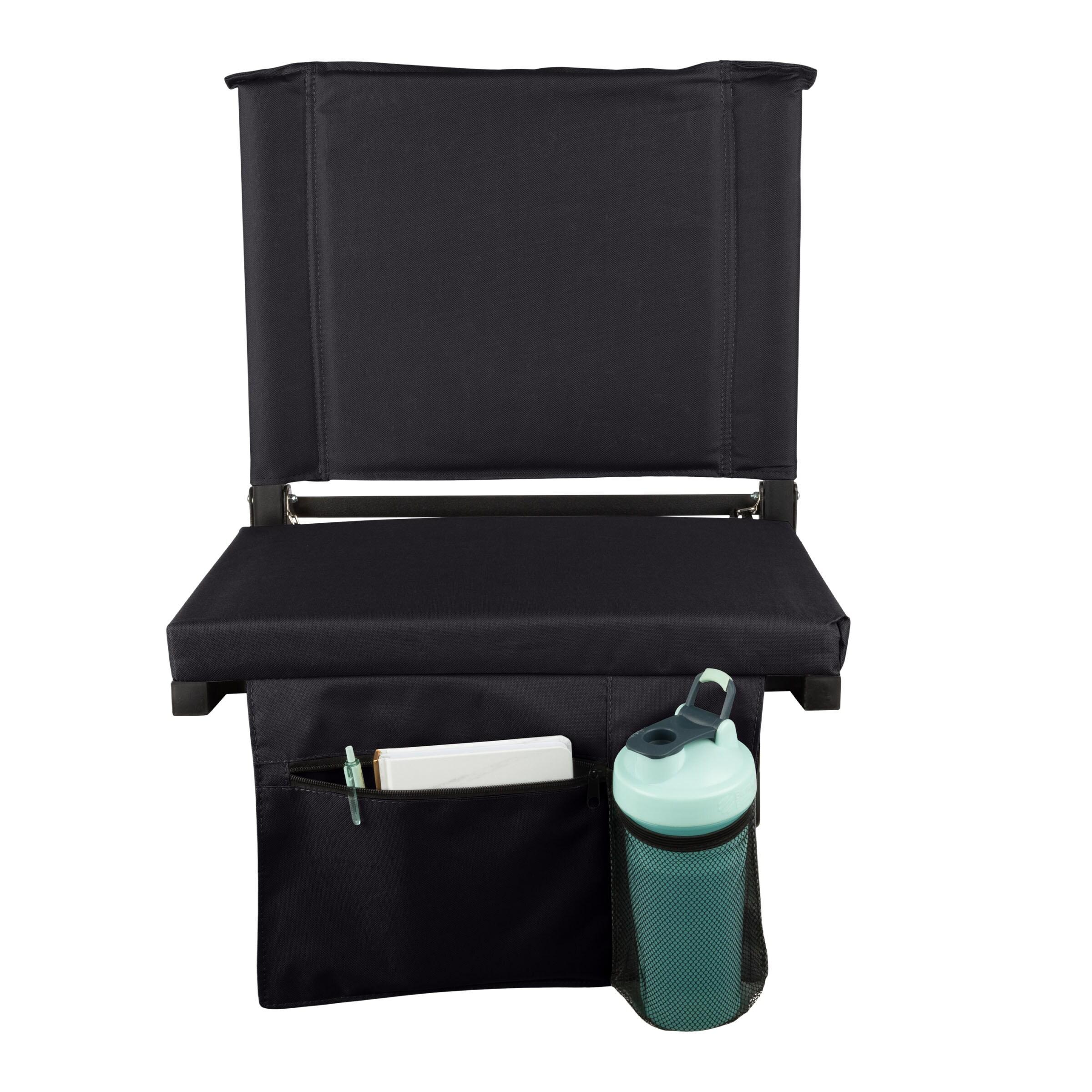 Home-Complete Bleacher Seat Stadium Cushion, Black