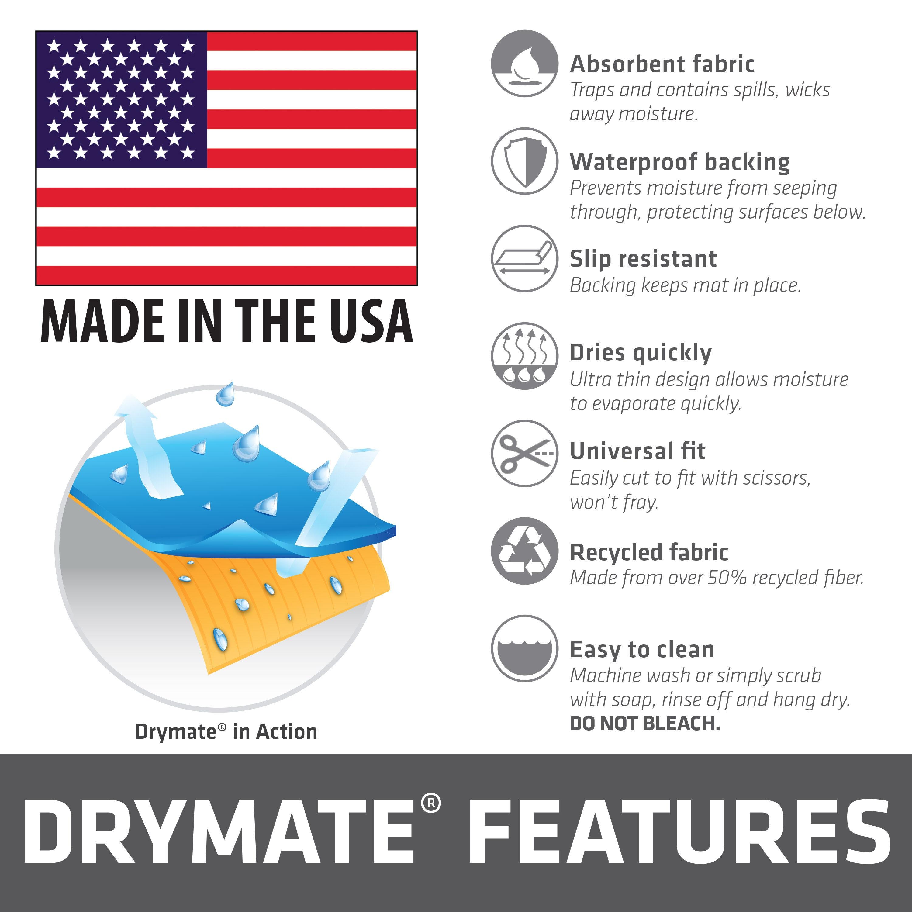 Drymate Under Sink Mat, Protective Cabinet Liner For Kitchen & Bathroom - Absorbent, Waterproof, Machine Washable (24”x29”) (Charcoal) (USA Made)