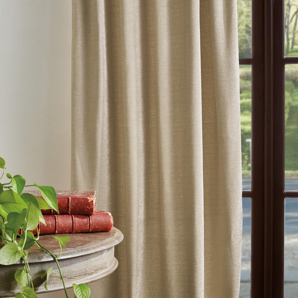 Martha Stewart Naples Chenille Solid Semi-Sheer Rod Pocket Curtain Panels (Set of 2)