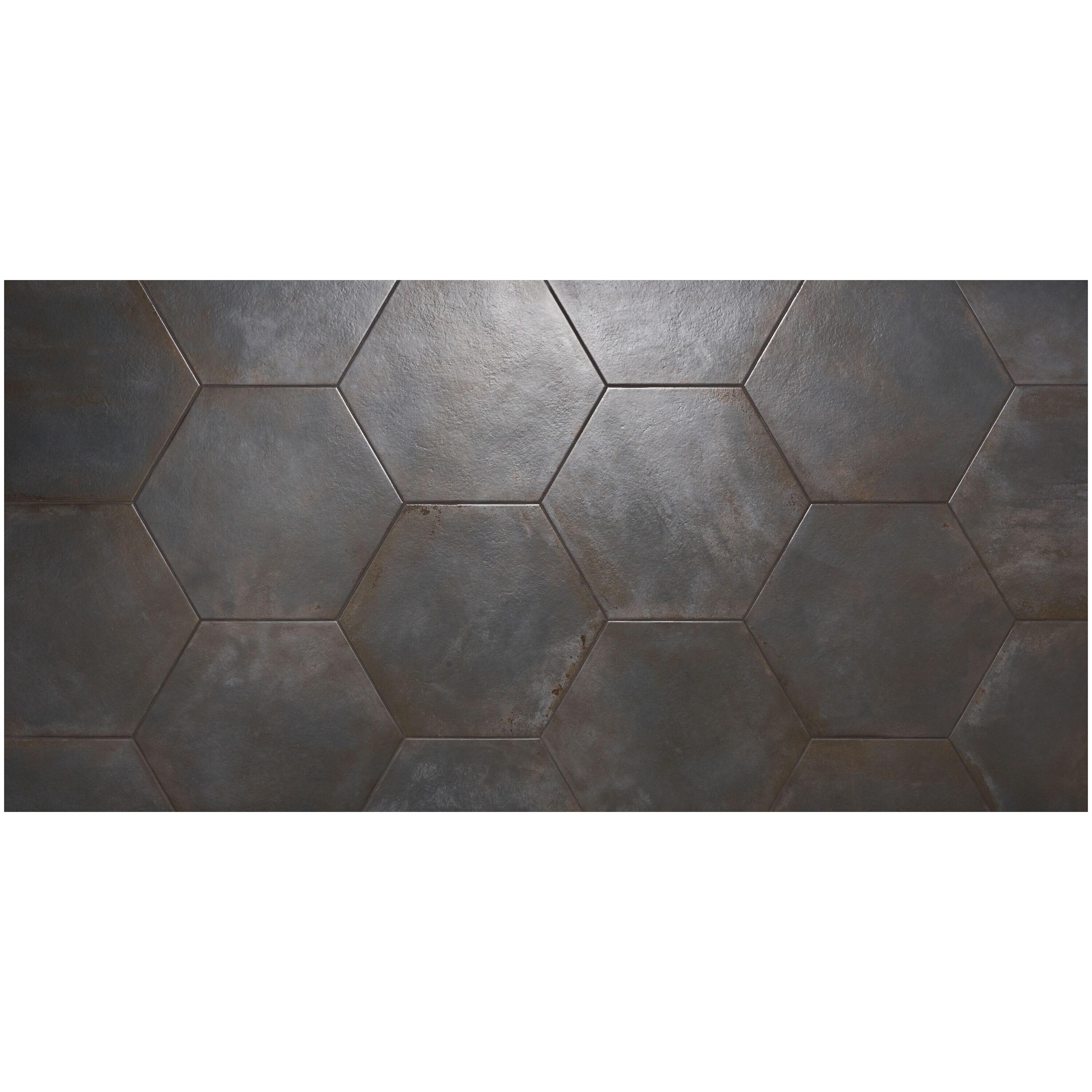 Angela Harris Fuller 20" Hex Porcelain Metallic Look Floor and Wall Tile