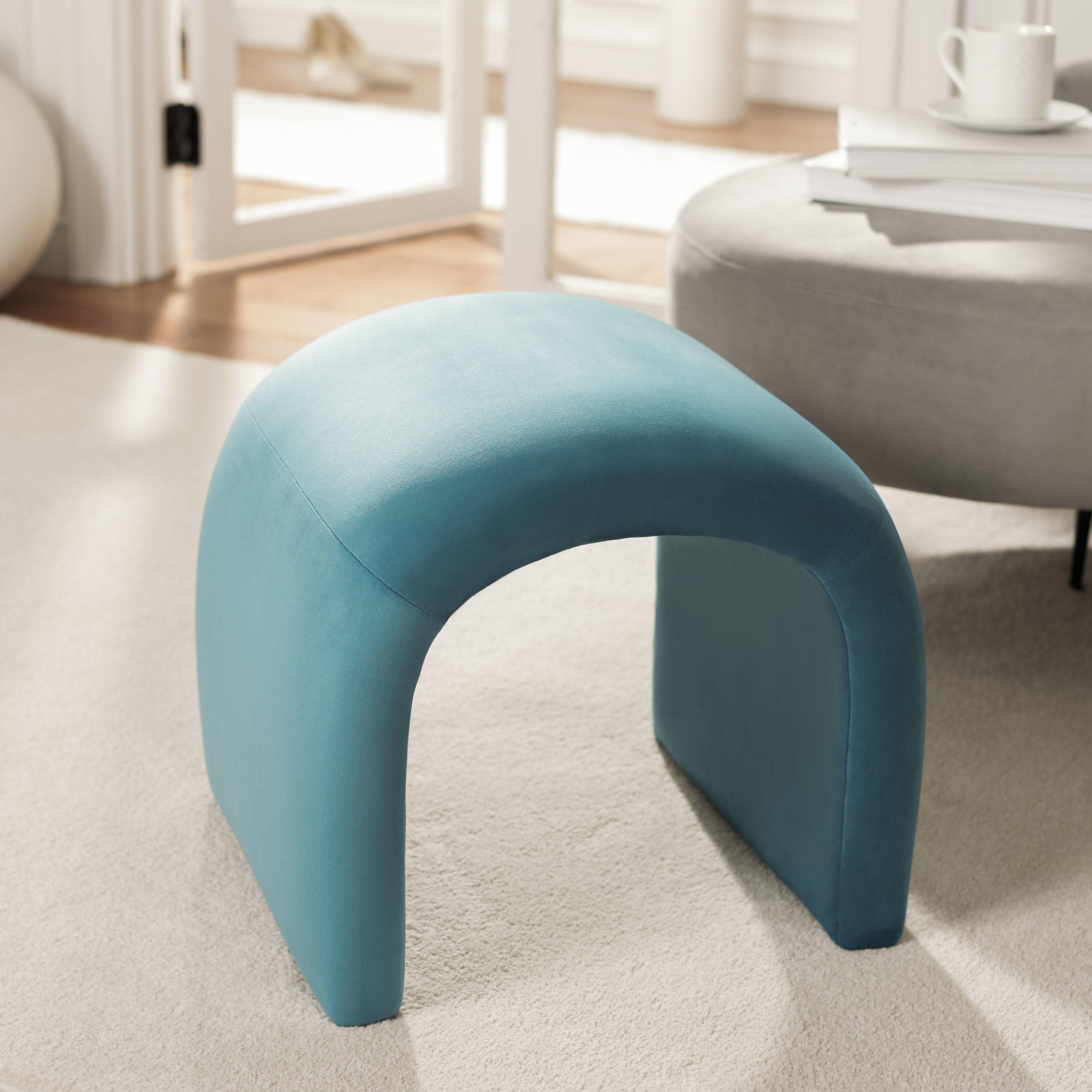 Kibo Ottoman - Sea Blue - Safavieh