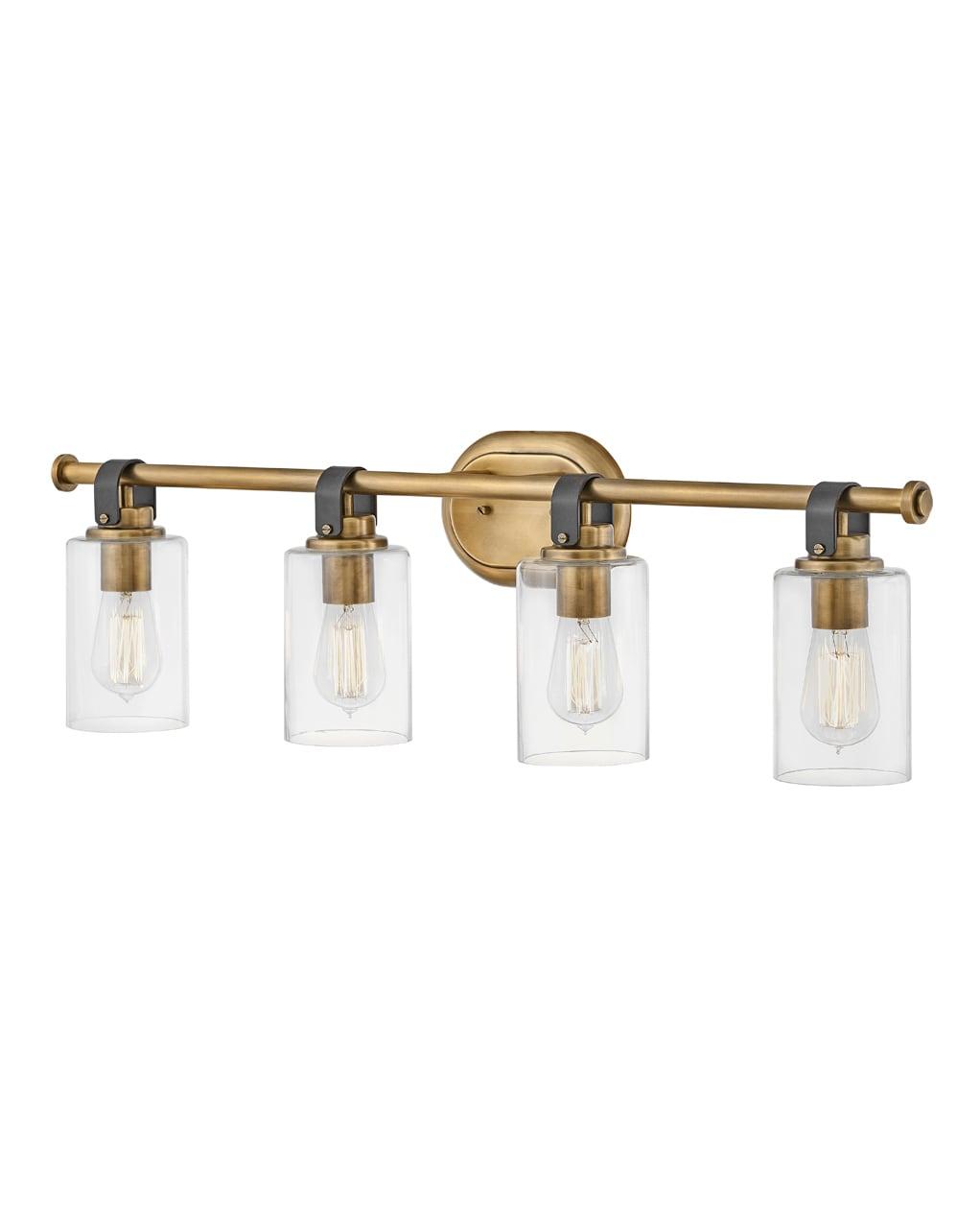 4 Light Bath Vanity In Traditional And Rustic Style 32 Inches Wide By 9.5 Inches High-Heritage Brass Finish Hinkley Lighting 52884Hb