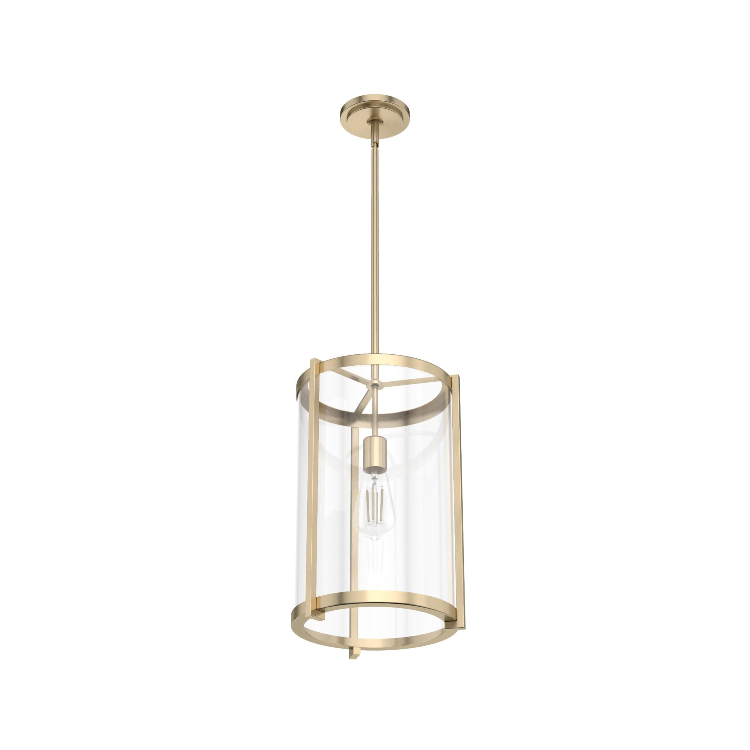 Hunter - Astwood 1-light Alturas Gold, Medium Size Pendant Light, Dimmable, Caged Style, Cylinder Shaped, for Bedrooms, Kitchens, Dining, Living Rooms - 19951