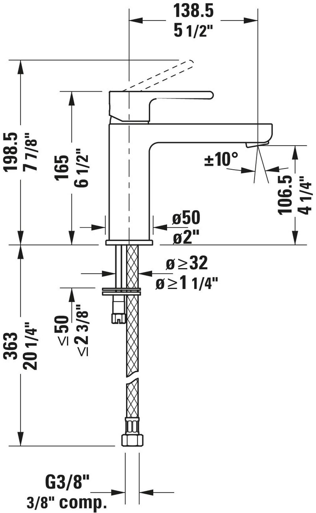 B.2 Single Hole Bathroom Faucet