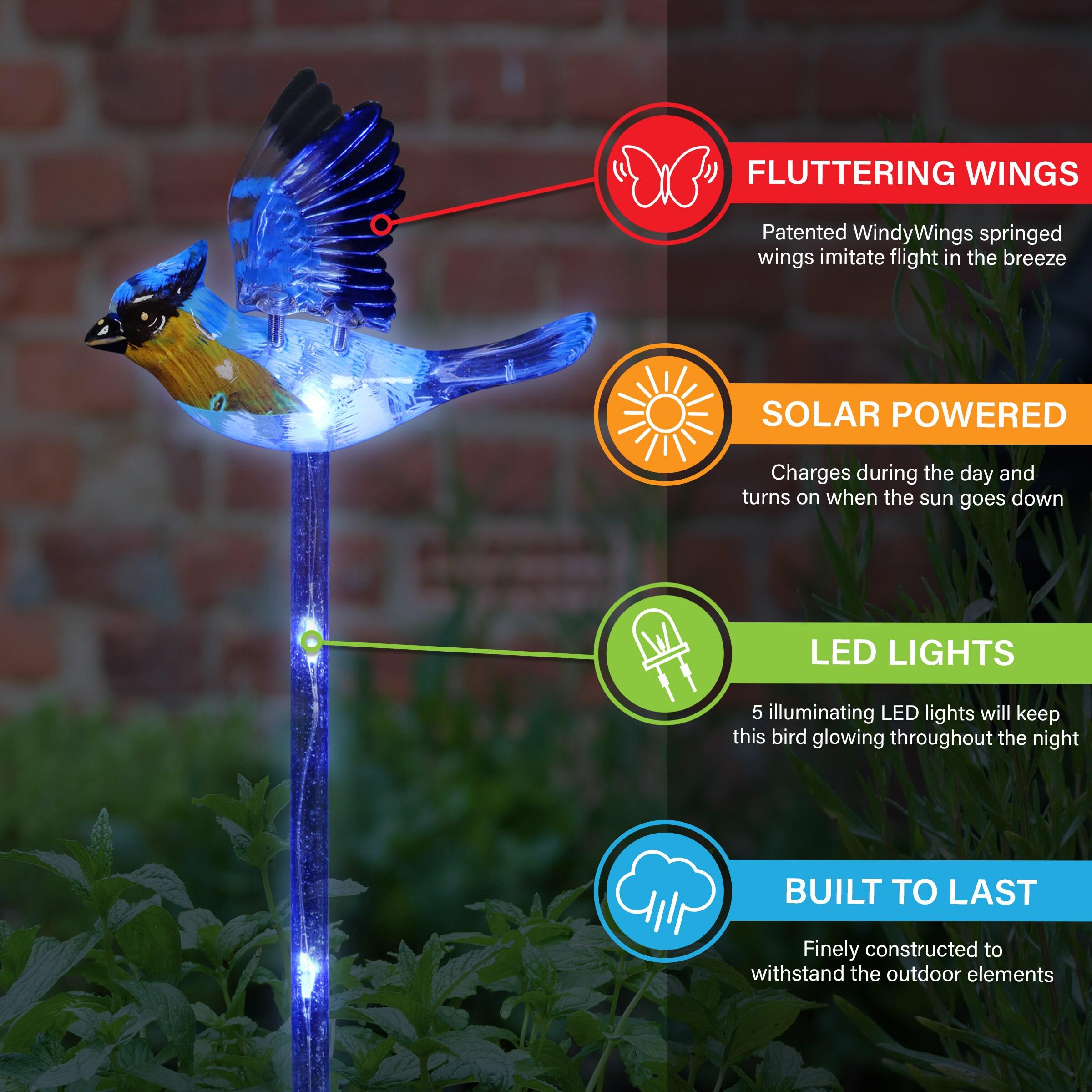 Exhart WindyWings 3 In. Solar LED Plant Stake Light 54901 Pack of 16