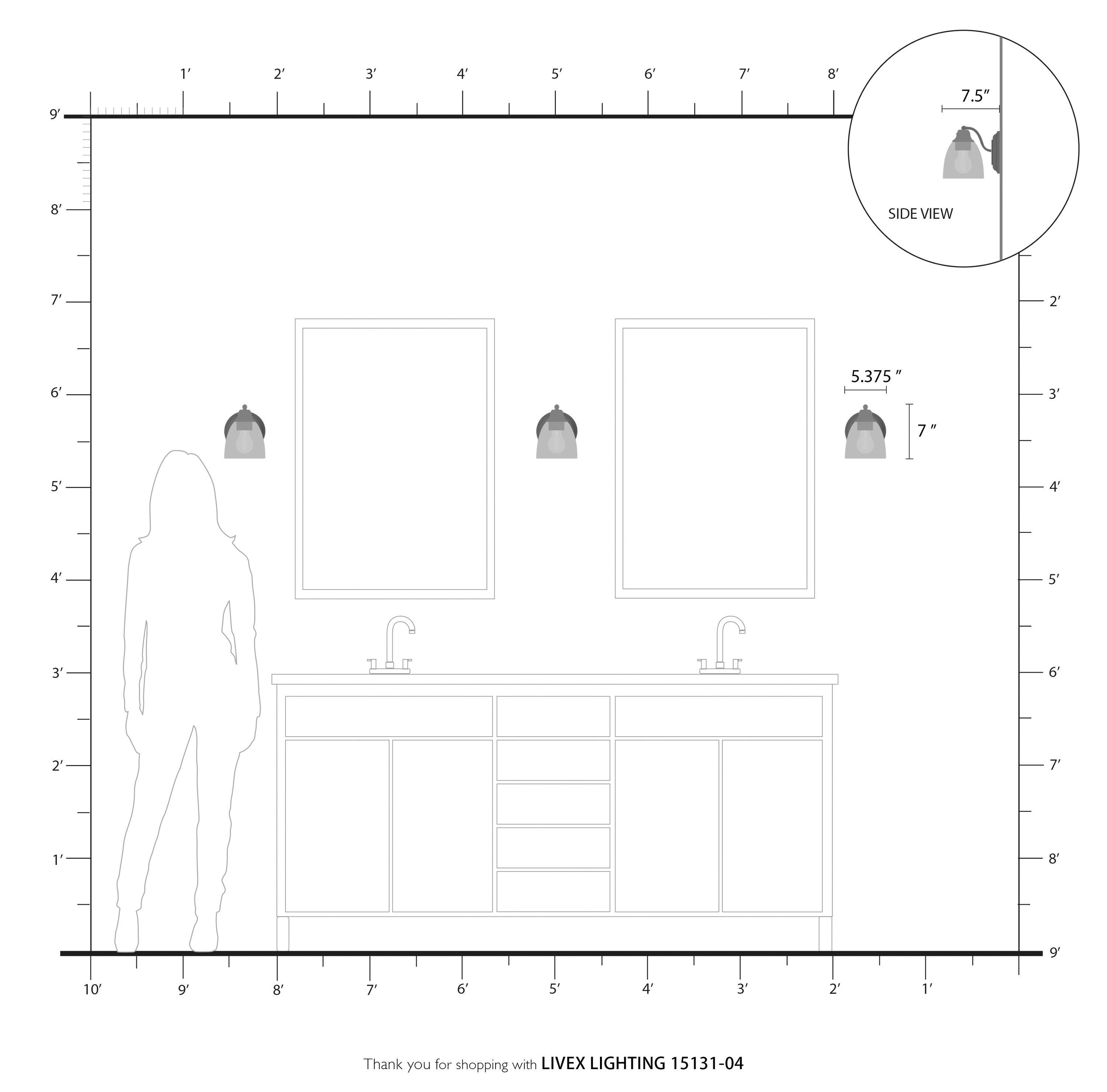 Livex Lighting Montgomery 1 - Light Vanity in  Black